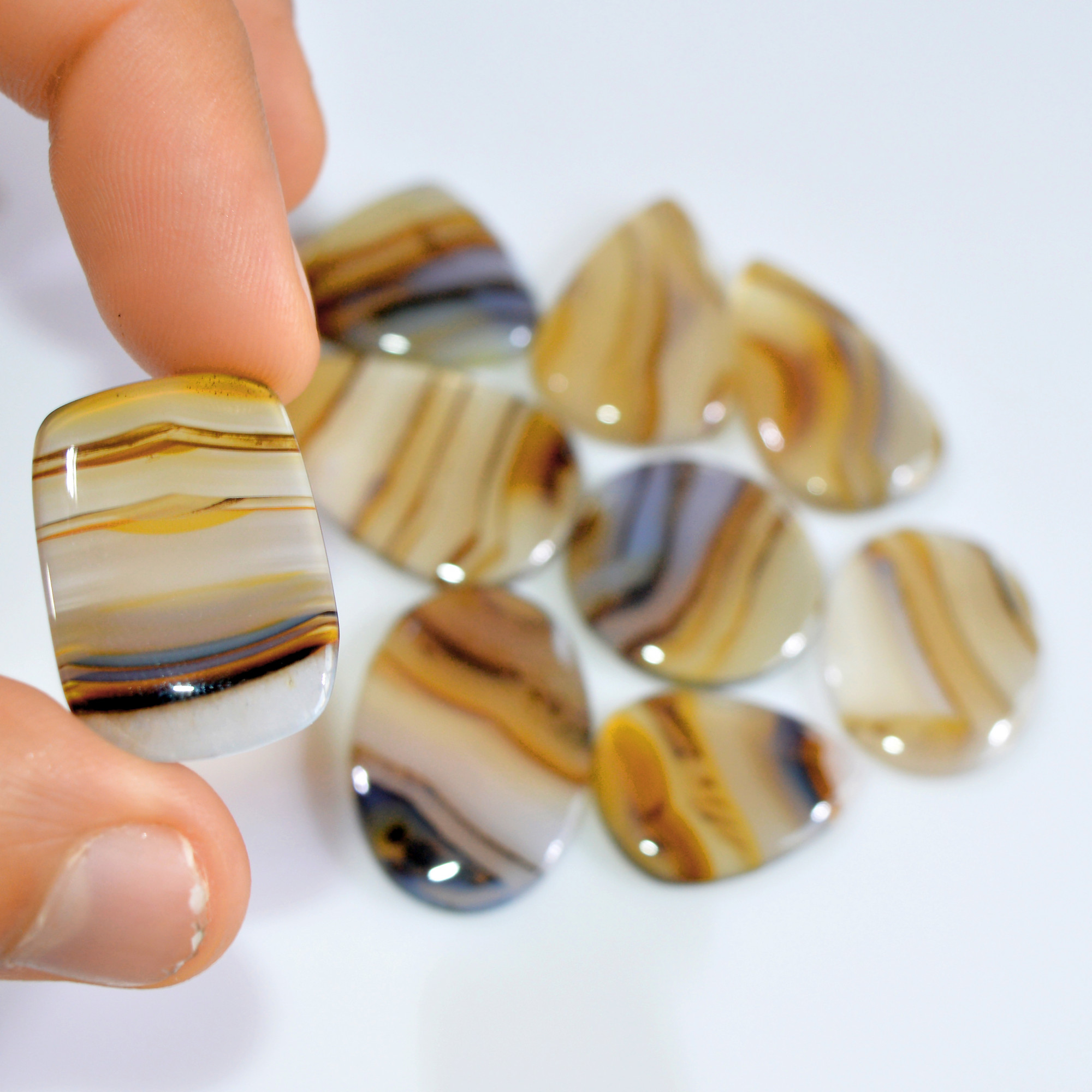 9 Pcs 180 Cts Natural Montana Agate Cabochon Loose Lot Gemstone Mix Shape and Size Loose Wholesale Gemstone Lot 34x20 23x15mm 16284