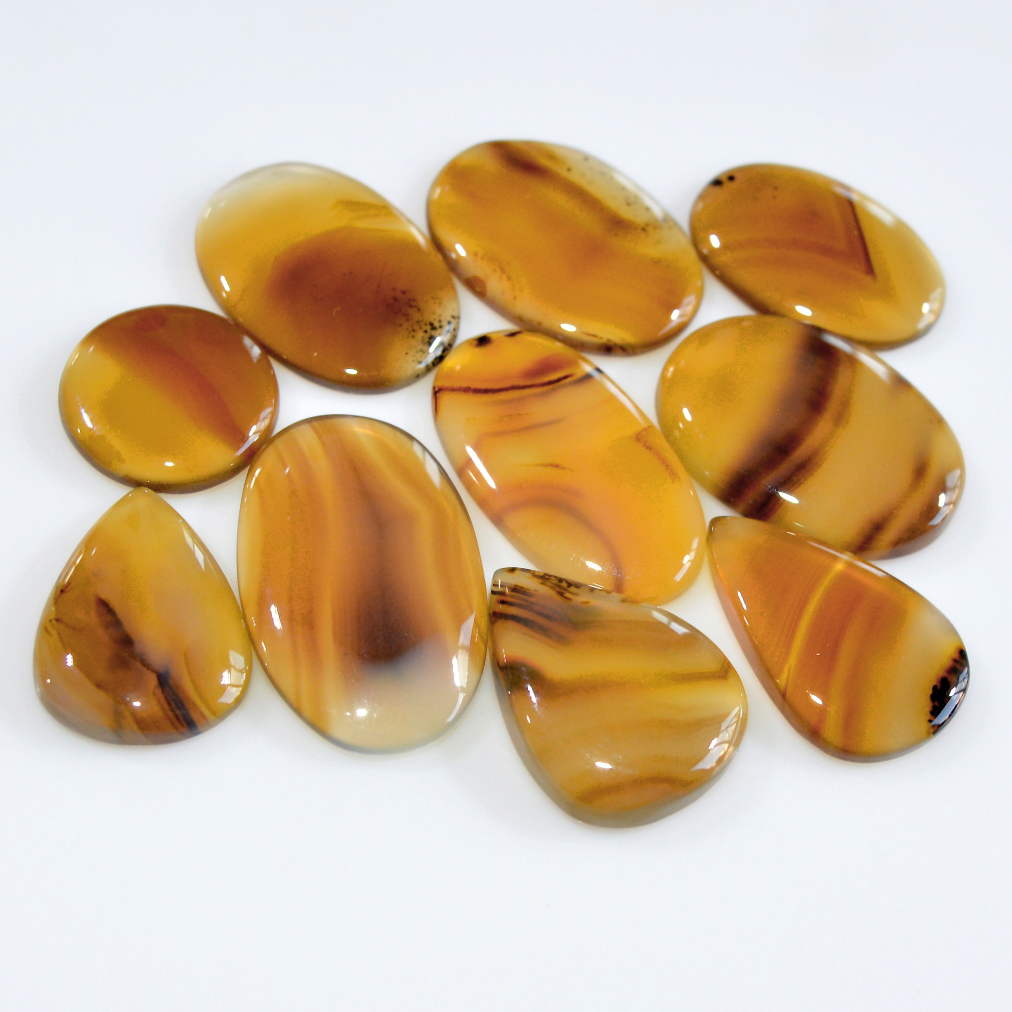 10 Pcs 133 Cts Natural Montana Agate Cabochon Loose Gemstone Lot Handmade Healing Crystal Jewelry Making Lot 25x15 14x14mm 16285