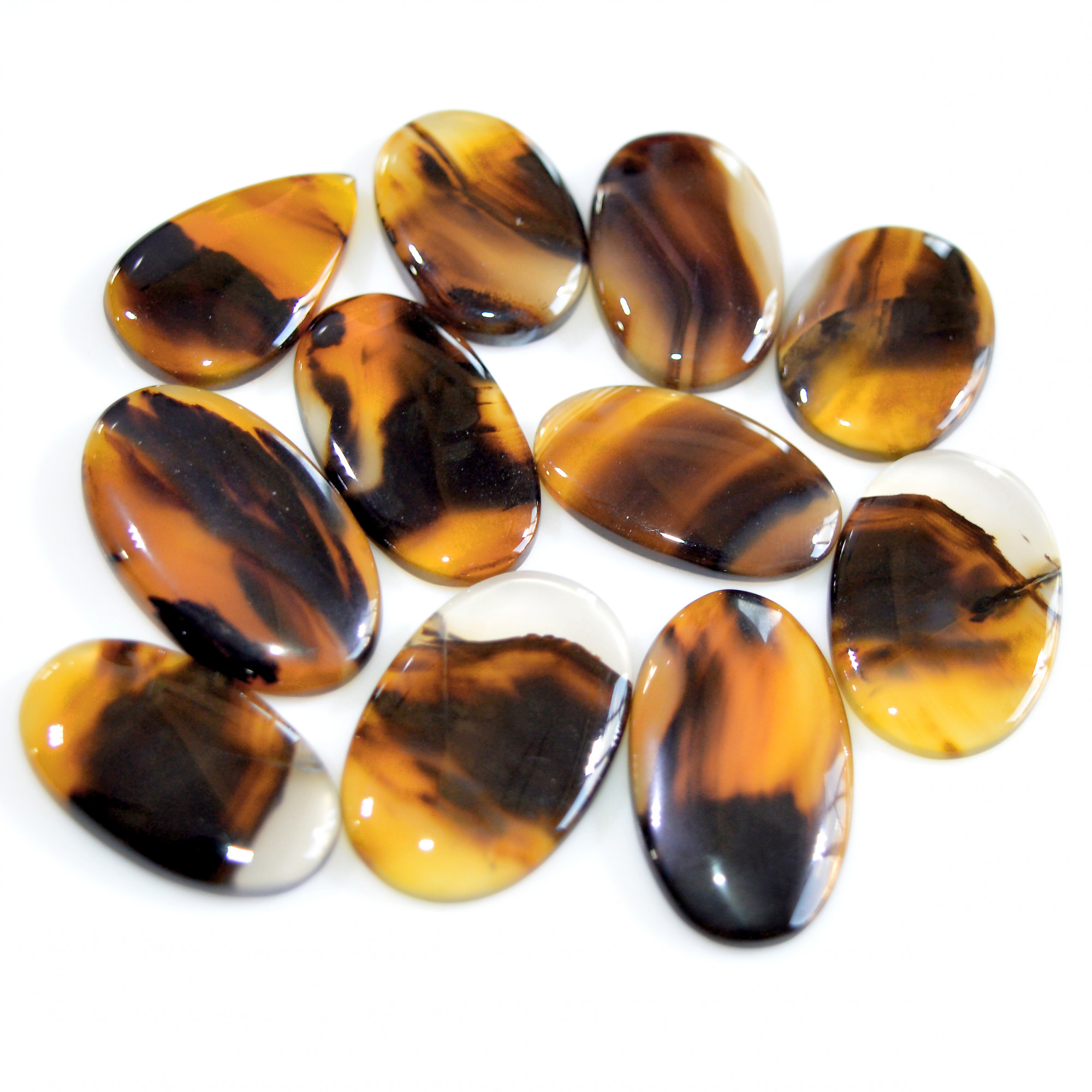 11 Pcs 175 Cts Natural Montana Agate Cabochon Loose Gemstone Lot Handmade Healing Crystal Jewelry Making Lot 28x15 22x15mm 16286