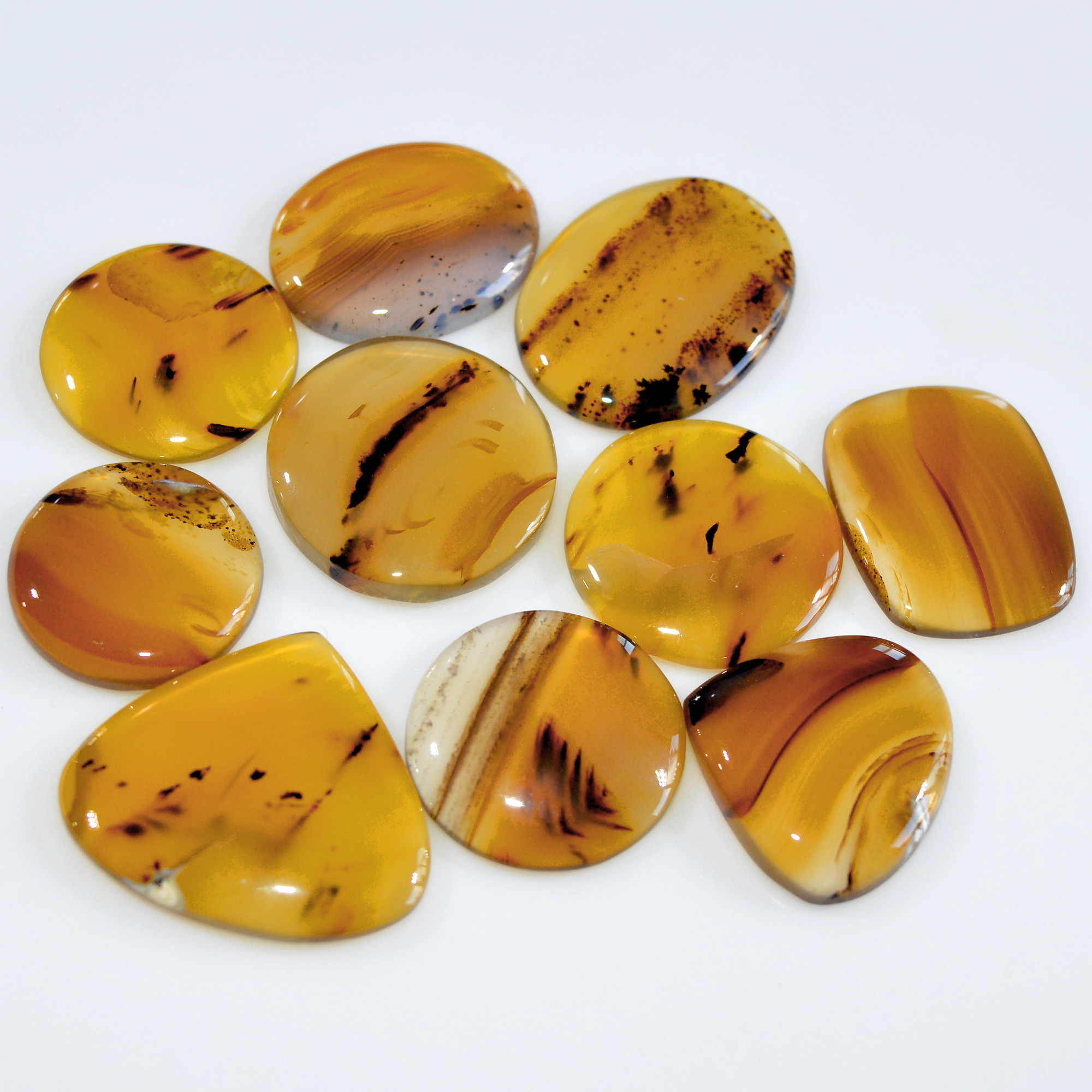 10 Pcs 156 Cts Natural Montana Agate Cabochon Loose Gemstone Lot Handmade Healing Crystal Jewelry Making Lot 25x22 17x17mm 16287