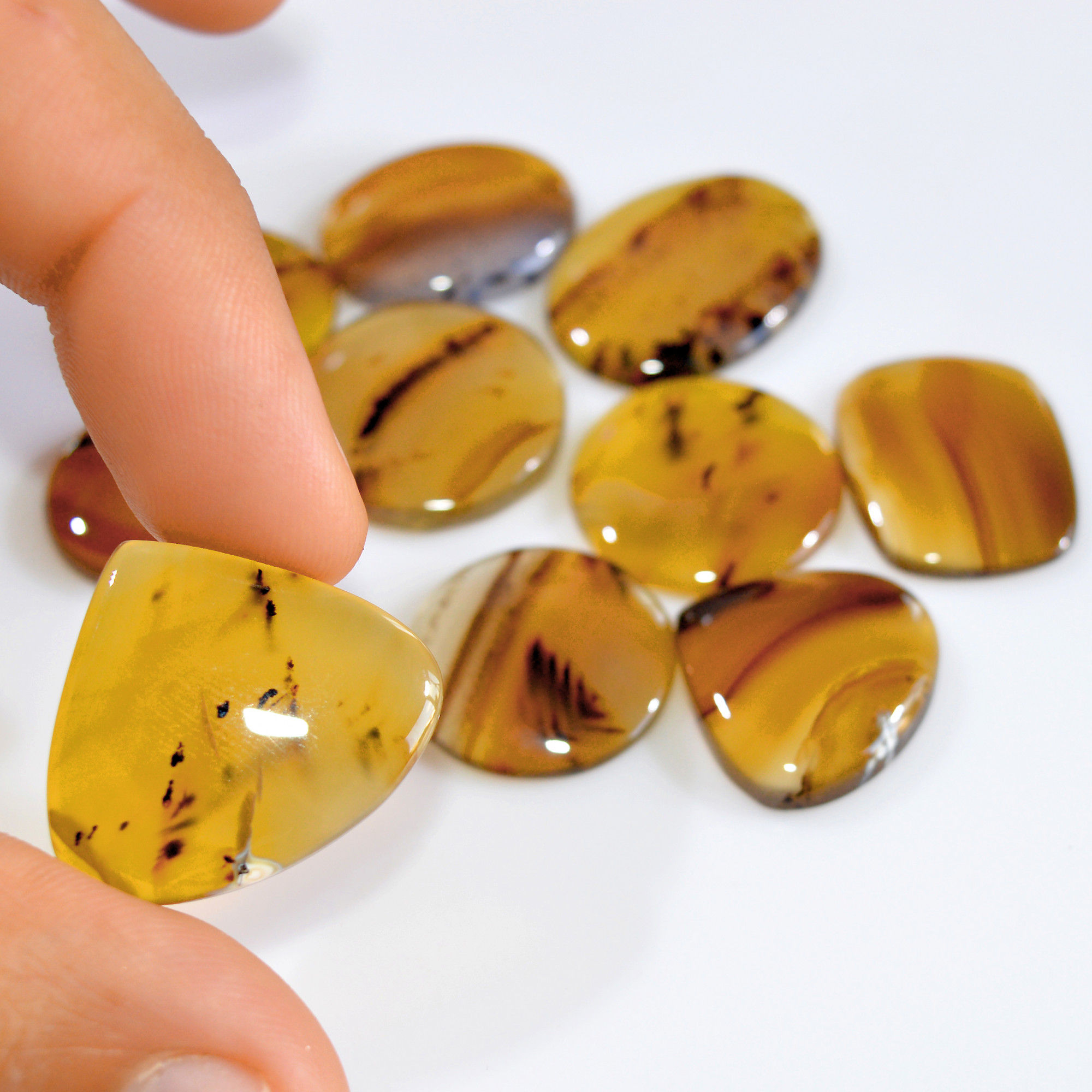 10 Pcs 156 Cts Natural Montana Agate Cabochon Loose Gemstone Lot Handmade Healing Crystal Jewelry Making Lot 25x22 17x17mm 16287