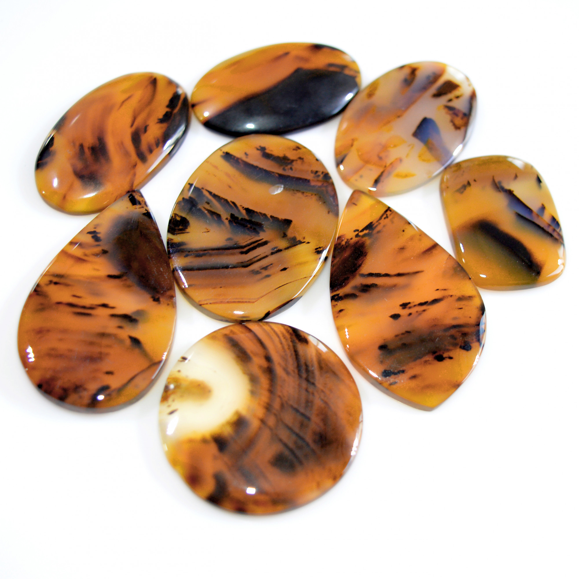 8 Pcs 222 Cts Natural Montana Agate Cabochon Loose Gemstone Lot Handmade Healing Crystal Jewelry Making Lot 37x20 24x17mm 16289