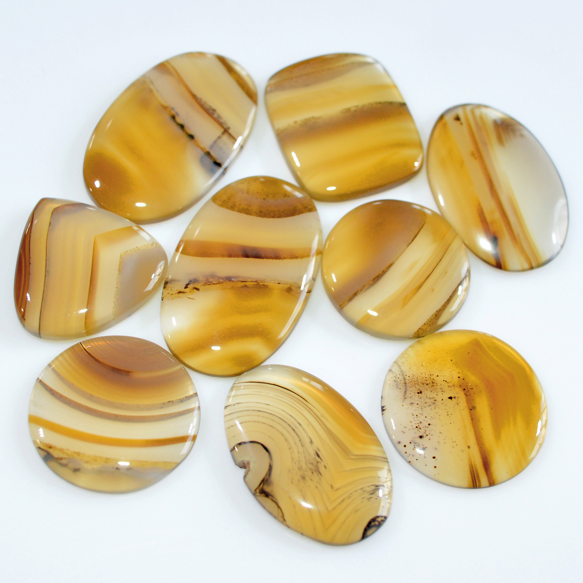 9 Pcs 162 Cts Natural Montana Agate Cabochon Loose Gemstone Lot Handmade Healing Crystal Jewelry Making Lot 30x19 20x20mm 16293