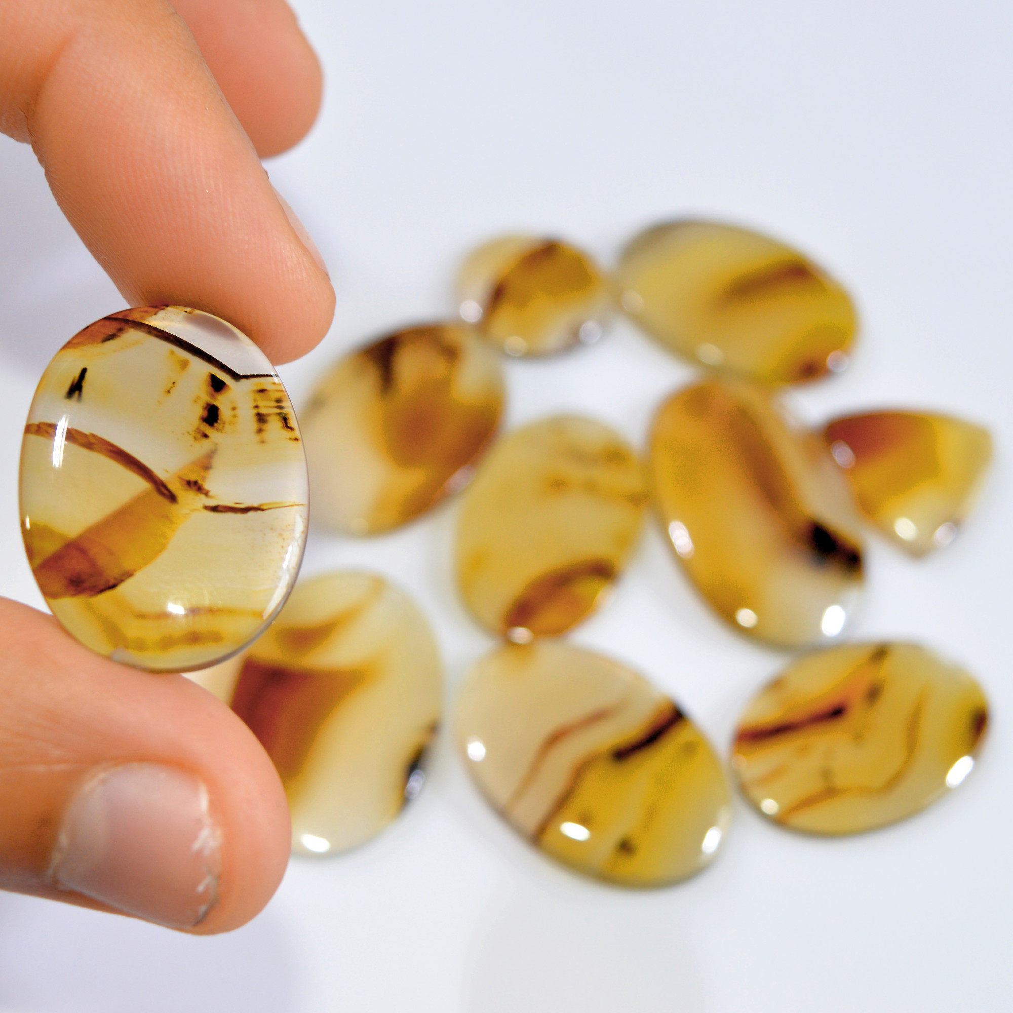 10 Pcs 203 Cts Natural Montana Agate Cabochon Loose Gemstone Lot Handmade Healing Crystal Jewelry Making Lot 33x20 16x16mm 16296