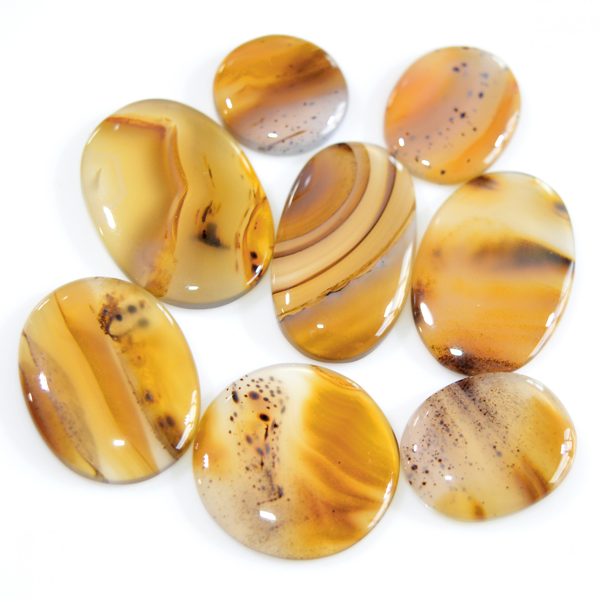 8 Pcs 171 Cts Natural Montana Agate Cabochon Loose Gemstone Lot Handmade Healing Crystal Jewelry Making Lot 30x20 17x17mm 16297