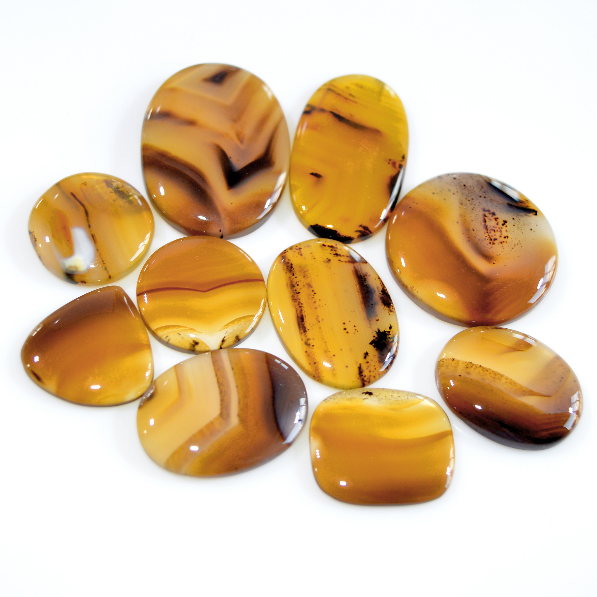 10 Pcs 211 Cts Natural Montana Agate Cabochon Loose Gemstone Lot Handmade Healing Crystal Jewelry Making Lot 33x23 18x18mm 16301