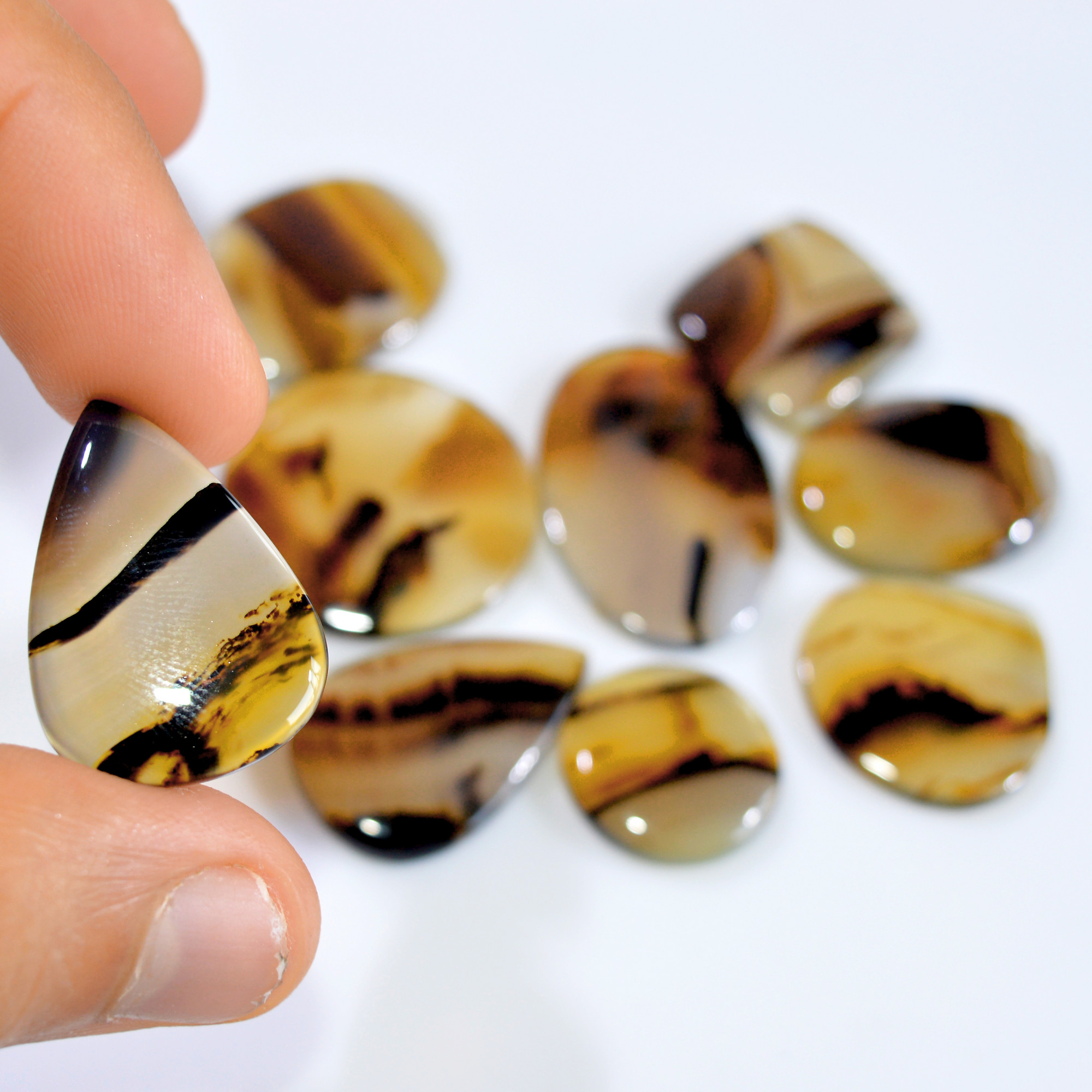 9 Pcs 186 Cts Natural Montana Agate Cabochon Loose Gemstone Lot Handmade Healing Crystal Jewelry Making Lot 30x20 18x18mm 16303