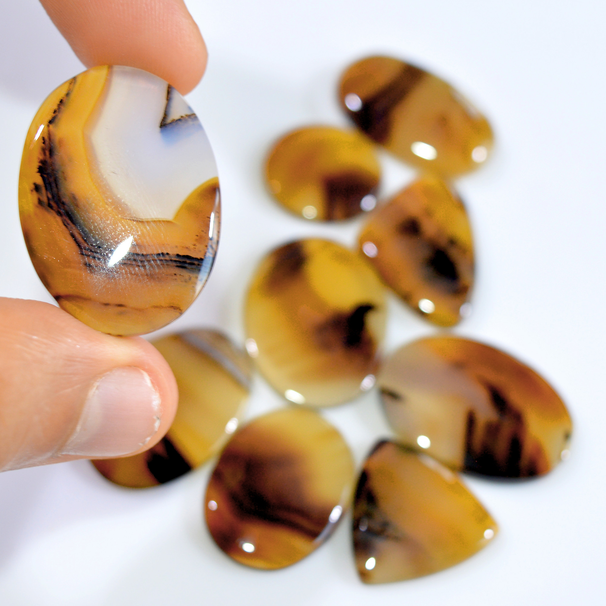 9 Pcs 194 Cts Natural Montana Agate Cabochon Loose Gemstone Lot Handmade Healing Crystal Jewelry Making Lot 30x21 19x19mm 16306