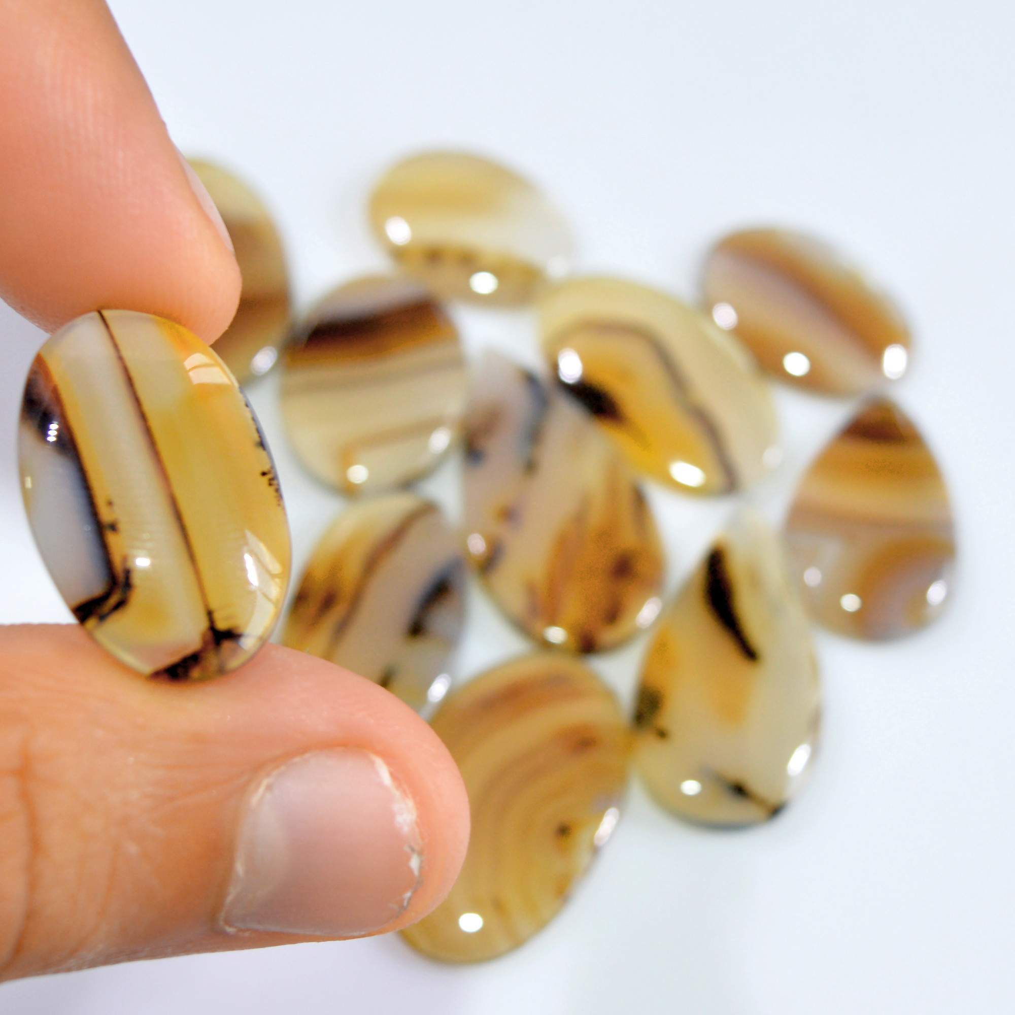 11 Pcs 139 Cts Natural Montana Agate Cabochon Loose Gemstone Lot Handmade Healing Crystal Jewelry Making Lot 30x15 19x14mm 16307