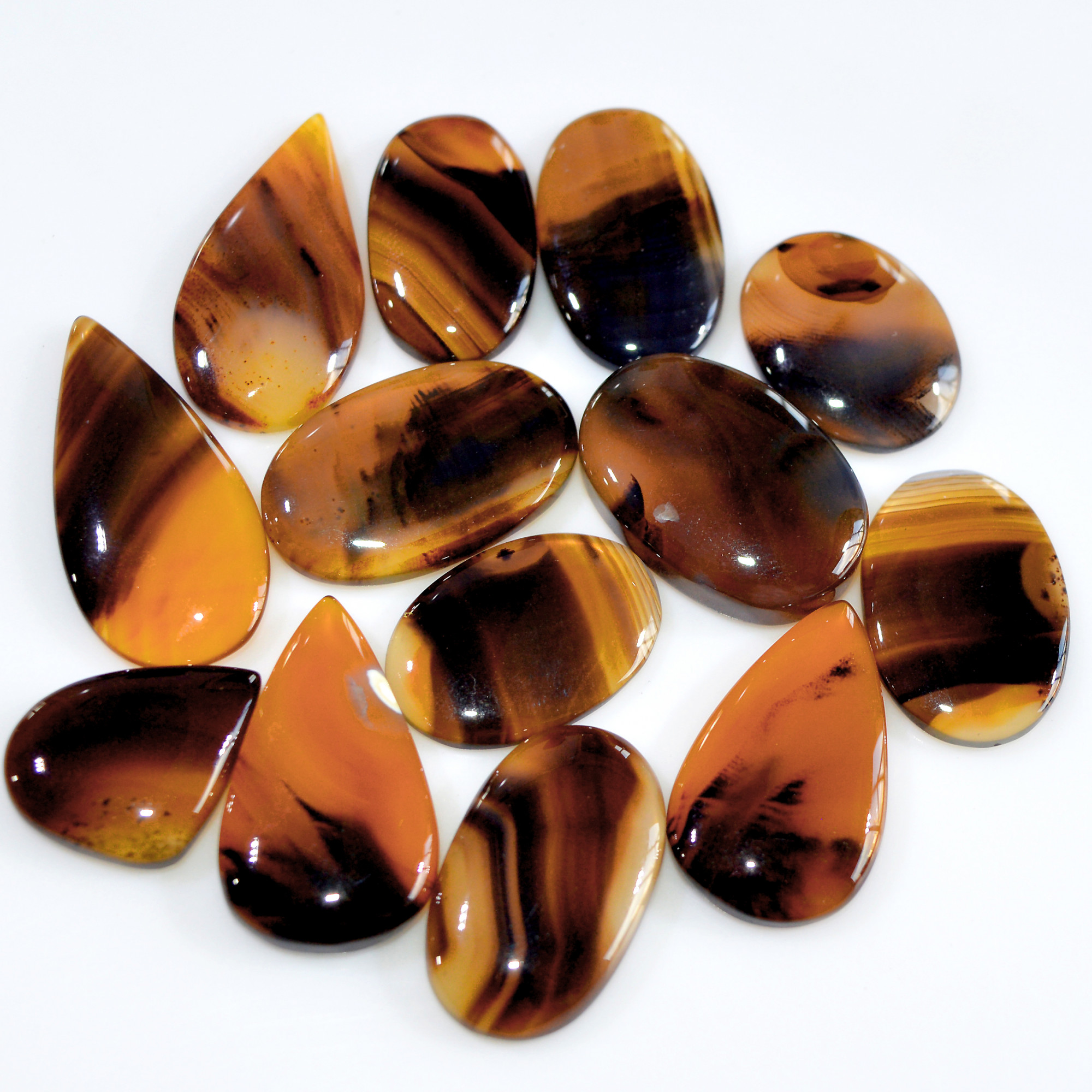 13 Pcs 201 Cts Natural Montana Agate Cabochon Loose Gemstone Lot Wire Wrap Jewelry Making Crystal Healing Stone 30x14 20x14mm 16317