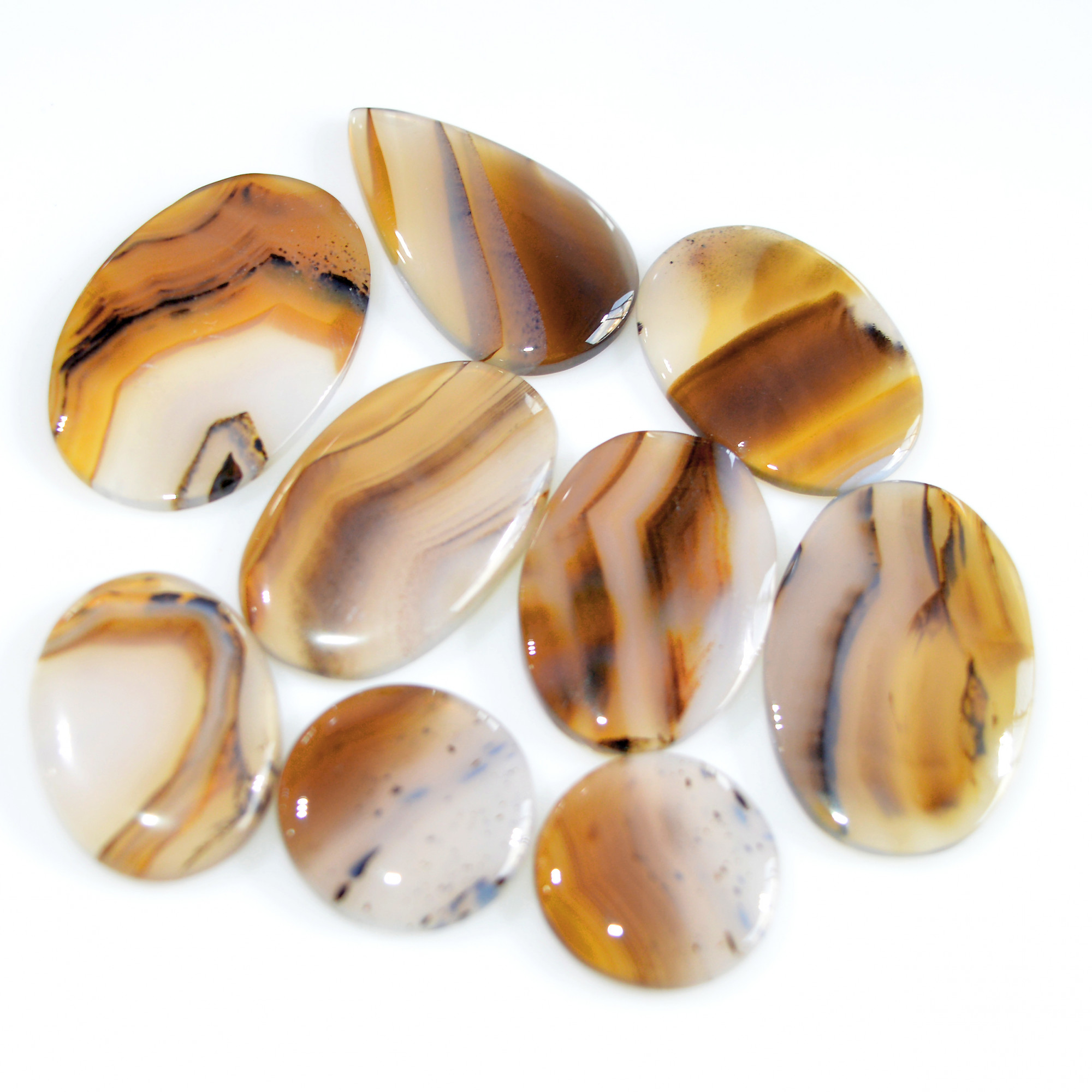 9 Pcs 165 Cts Natural Montana Agate Cabochon Loose Gemstone Lot Wire Wrap Jewelry Making Crystal Healing Stone 30x20 16x16mm 16318