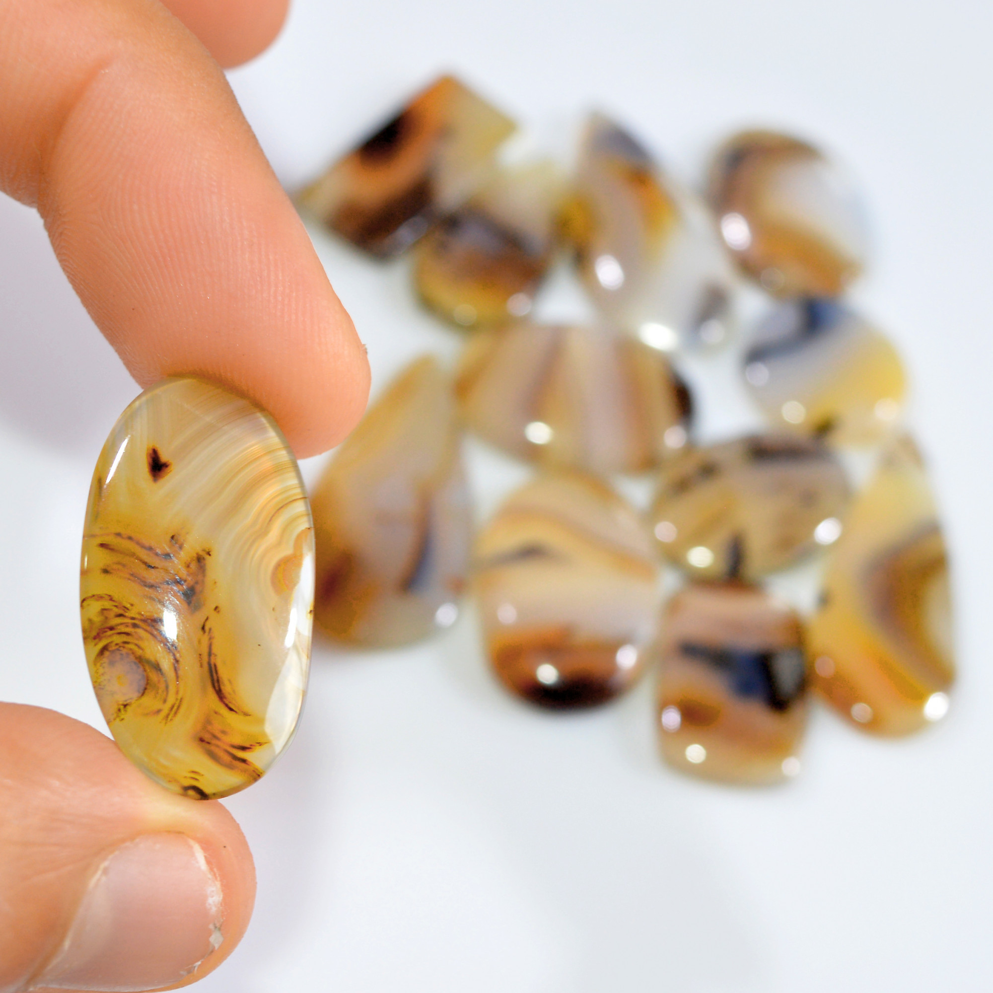 12 Pcs 174 Cts Natural Montana Agate Cabochon Loose Gemstone Lot Wire Wrap Jewelry Making Crystal Healing Stone 34x13 15x15mm 16319