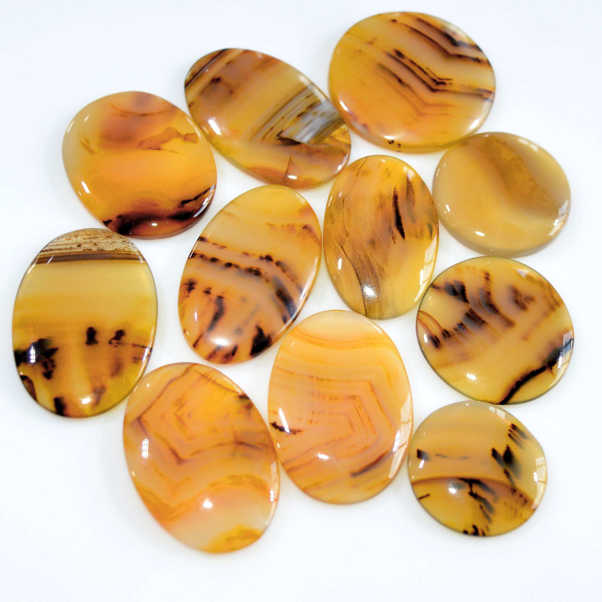 11 Pcs 217 Cts Natural Montana Agate Cabochon Loose Gemstone Lot Wire Wrap Jewelry Making Crystal Healing Stone 25x2518x18mm 16321