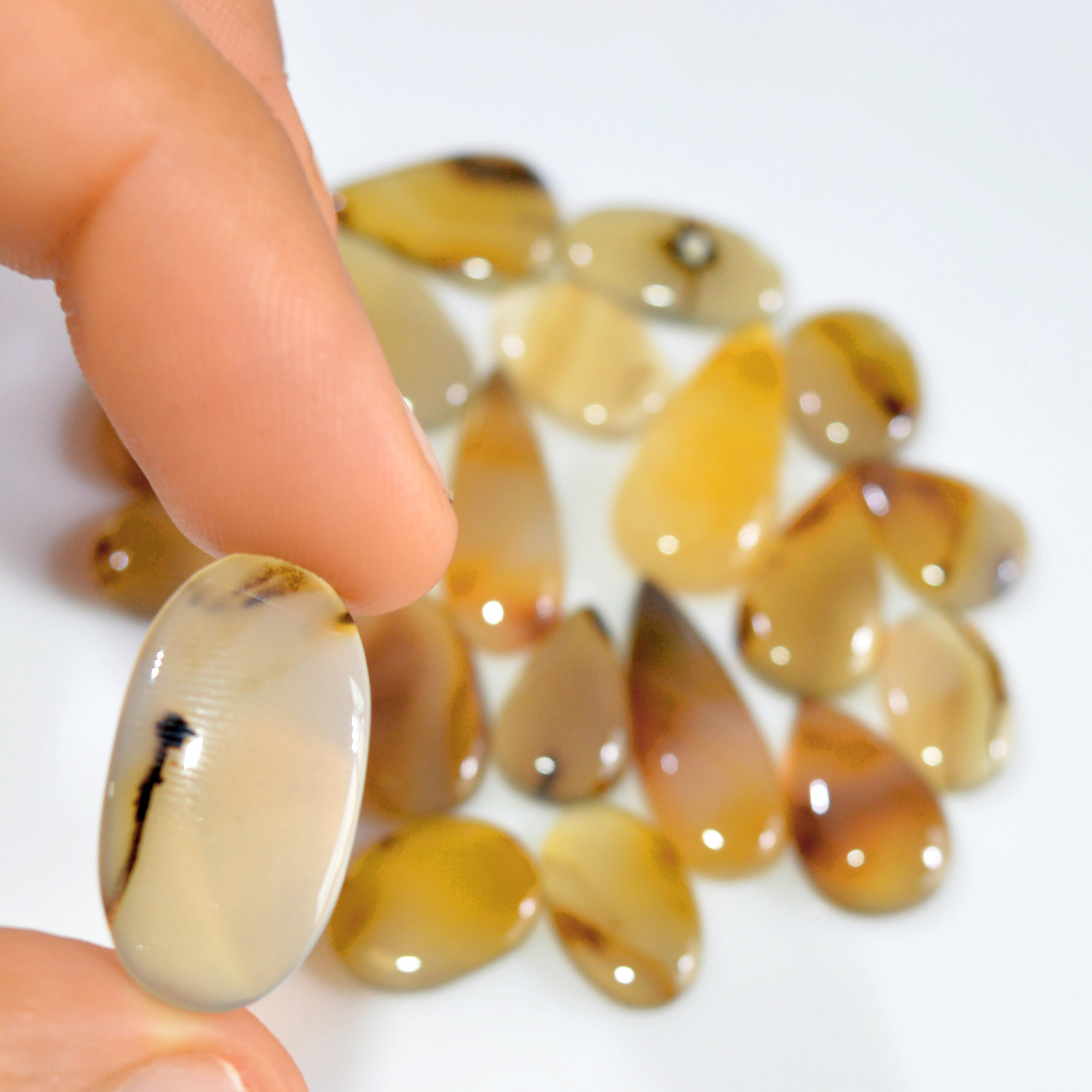 20 Pcs 140 Cts Natural Montana Agate Cabochon Loose Gemstone Lot Wire Wrap Jewelry Making Crystal Healing Stone 25x10 12x10mm 16326