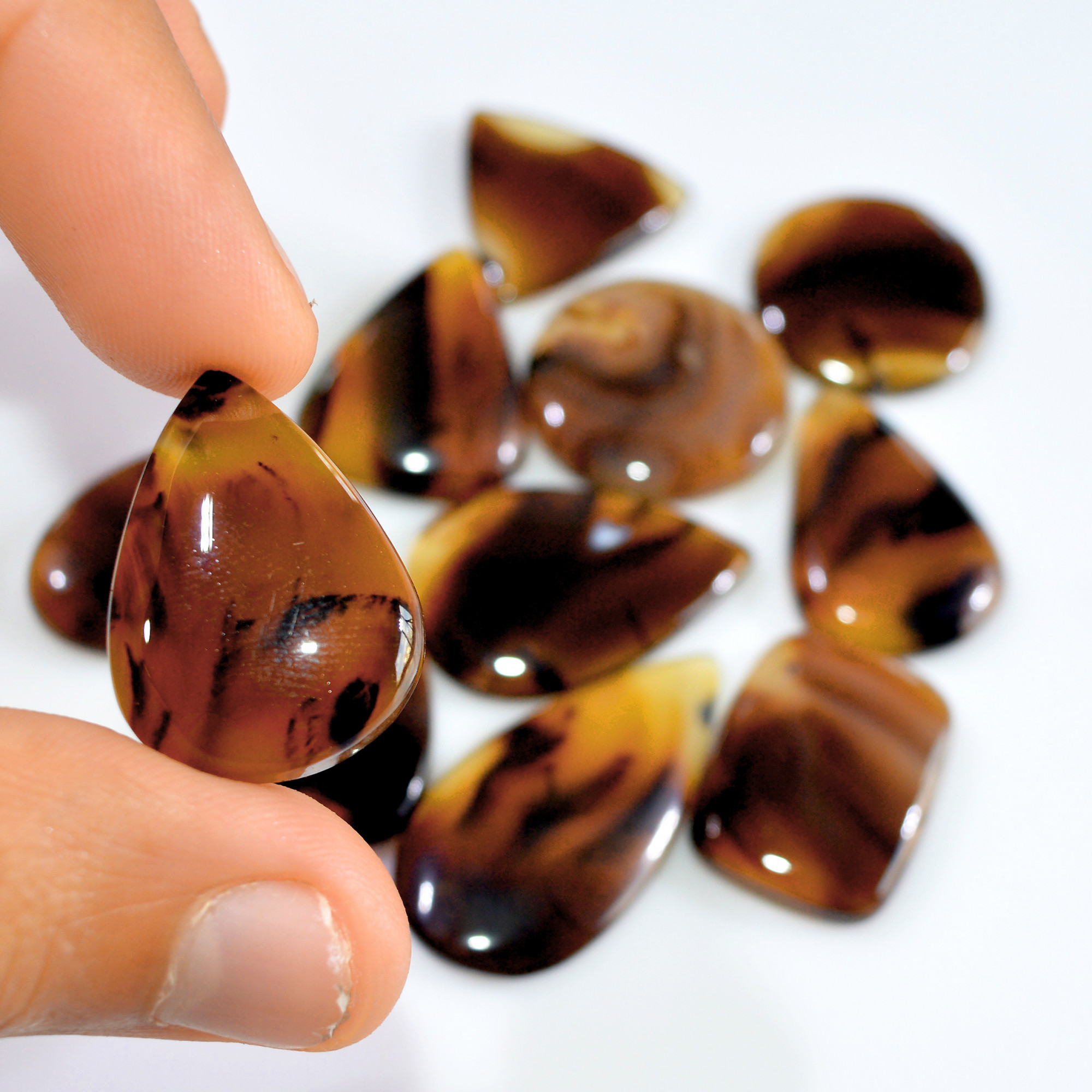 11 Pcs 211 Cts Natural Montana Agate Cabochon Loose Gemstone Lot Wire Wrap Jewelry Making Crystal Healing Stone 35x17 20x20mm 16327