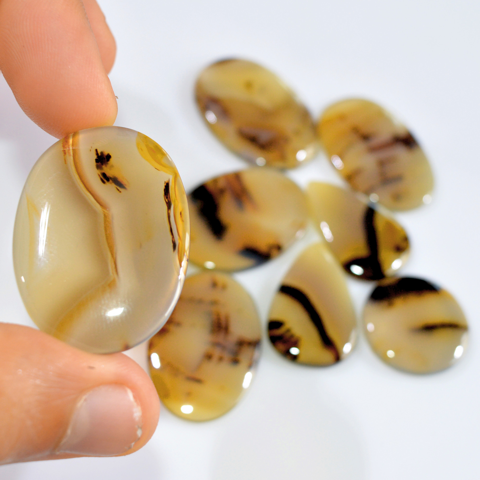 9 Pcs 207 Cts Natural Montana Agate Cabochon Loose Gemstone Lot Wire Wrap Jewelry Making Crystal Healing Stone 35x25 20x20mm 16329