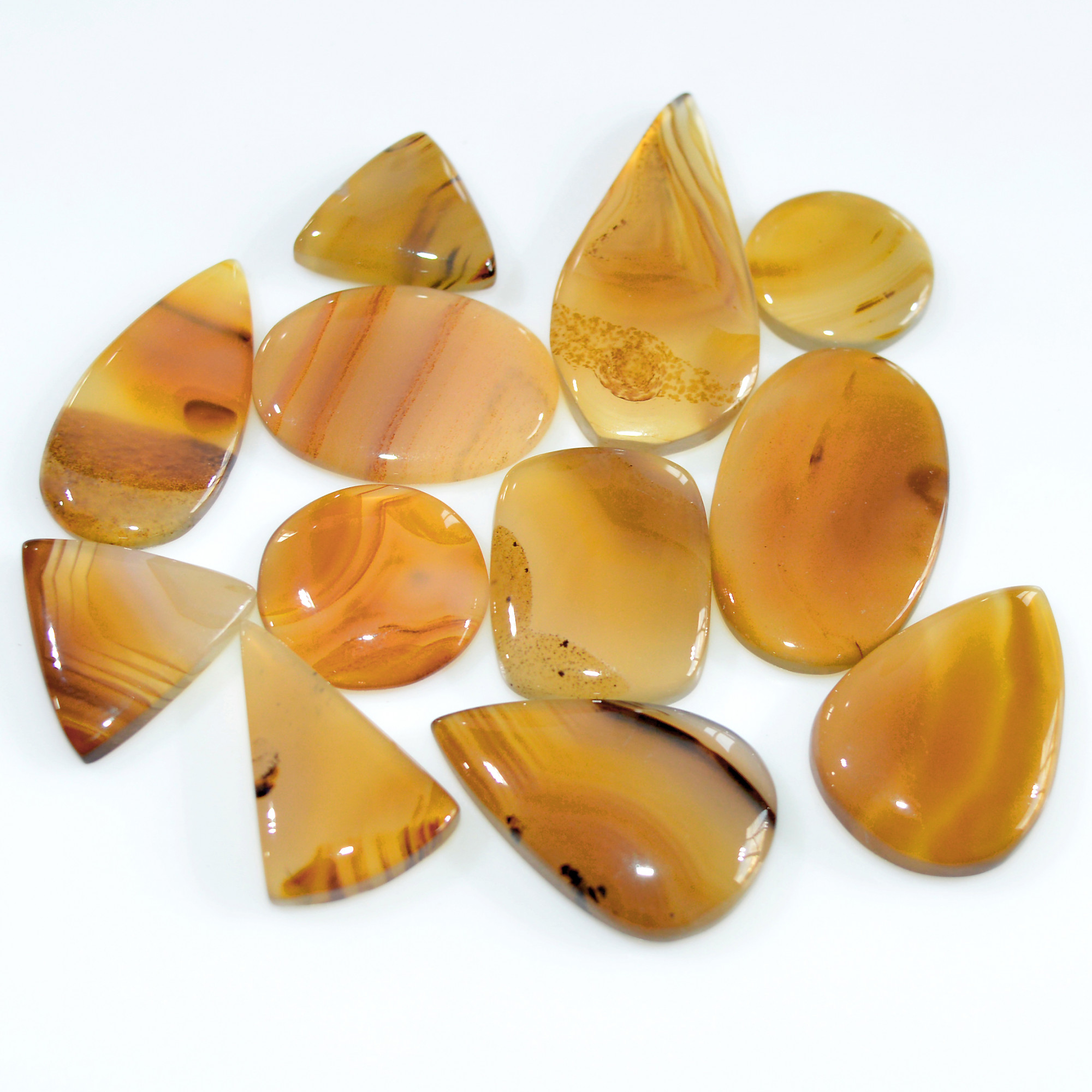 12 Pcs 164 Cts Natural Montana Agate Cabochon Loose Gemstone Lot Wire Wrap Jewelry Making Crystal Healing Stone 35x15 14x14mm 16333