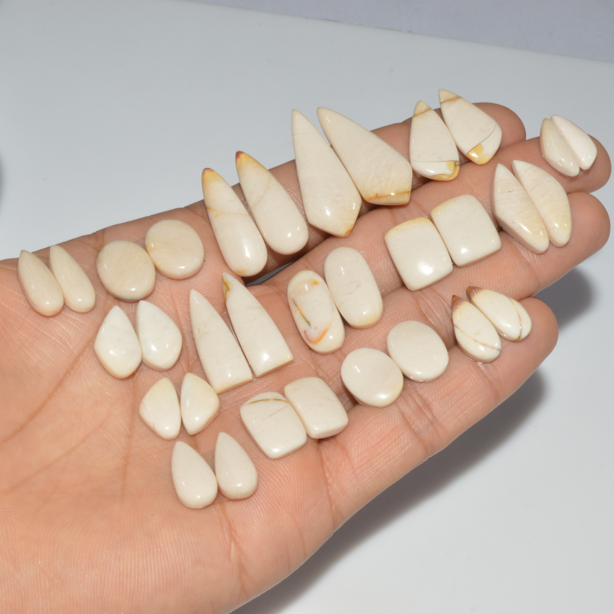 16 Pair 155 Cts Natural Mookaite Jasper Matching Pairs Cabochon Gemstone Statement Drop Earrings Jewelry Gift for Her 30X10 10X7mm 16461