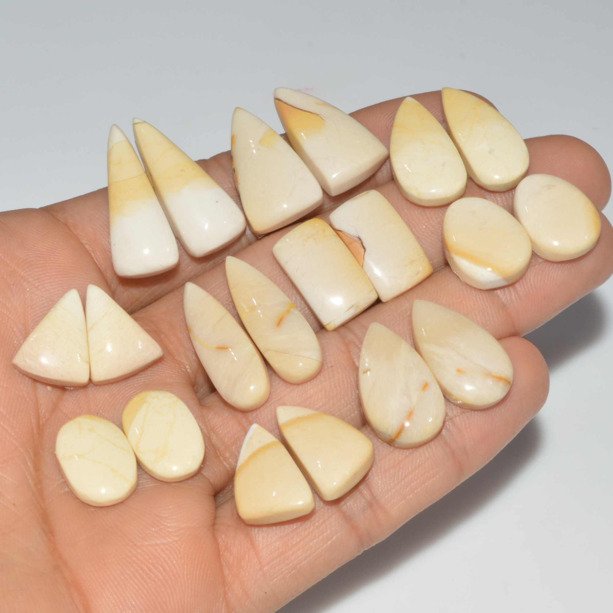 10 Pair 138 Cts Natural Mookaite Jasper Matching Pairs Cabochon Gemstone Statement Drop Earrings Jewelry Gift for Her 25X9 14X10mm 16462