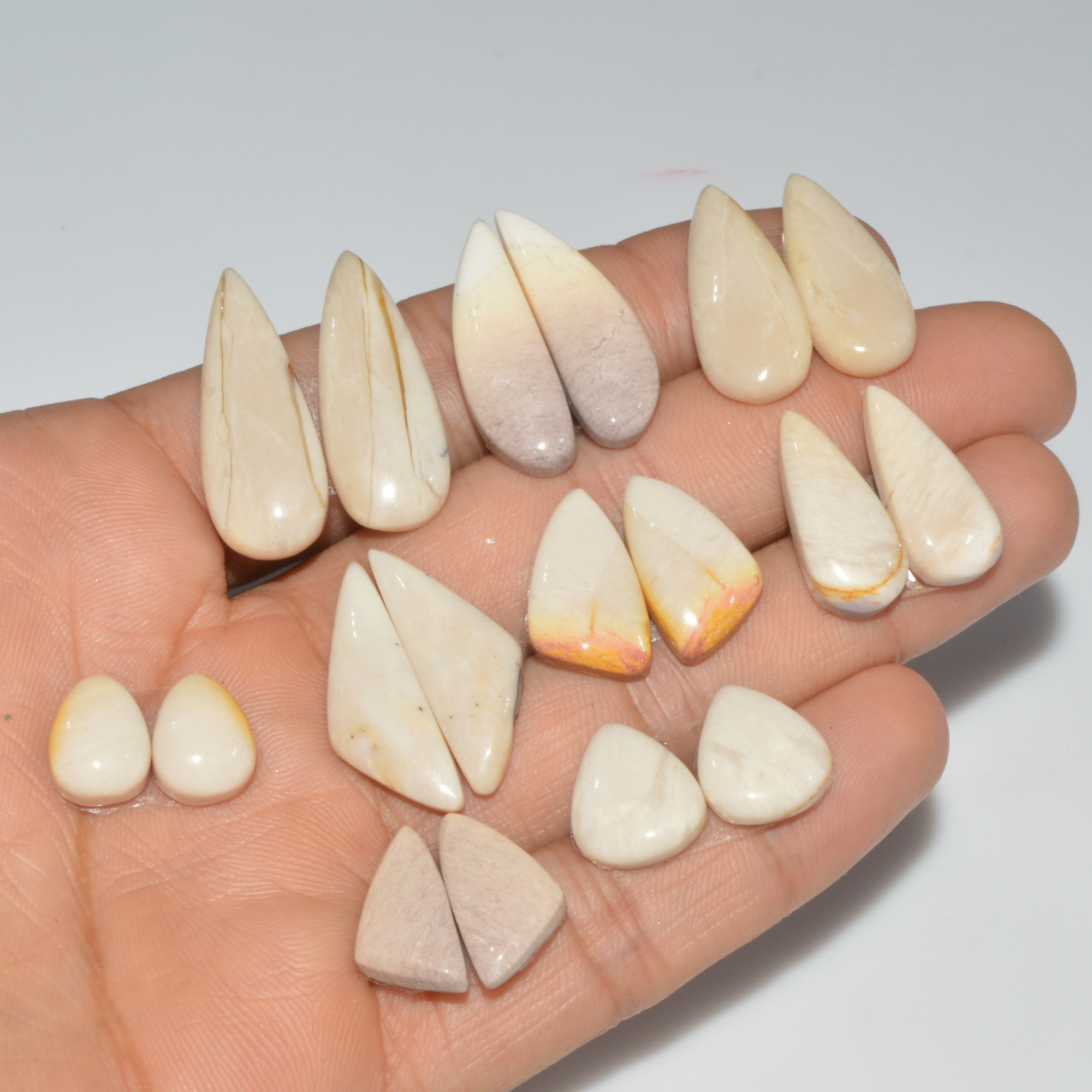 9 Pair 113 Cts Natural Mookaite Jasper Matching Pairs Cabochon Gemstone Statement Drop Earrings Jewelry Gift for Her 28X10 10X8mm 16463