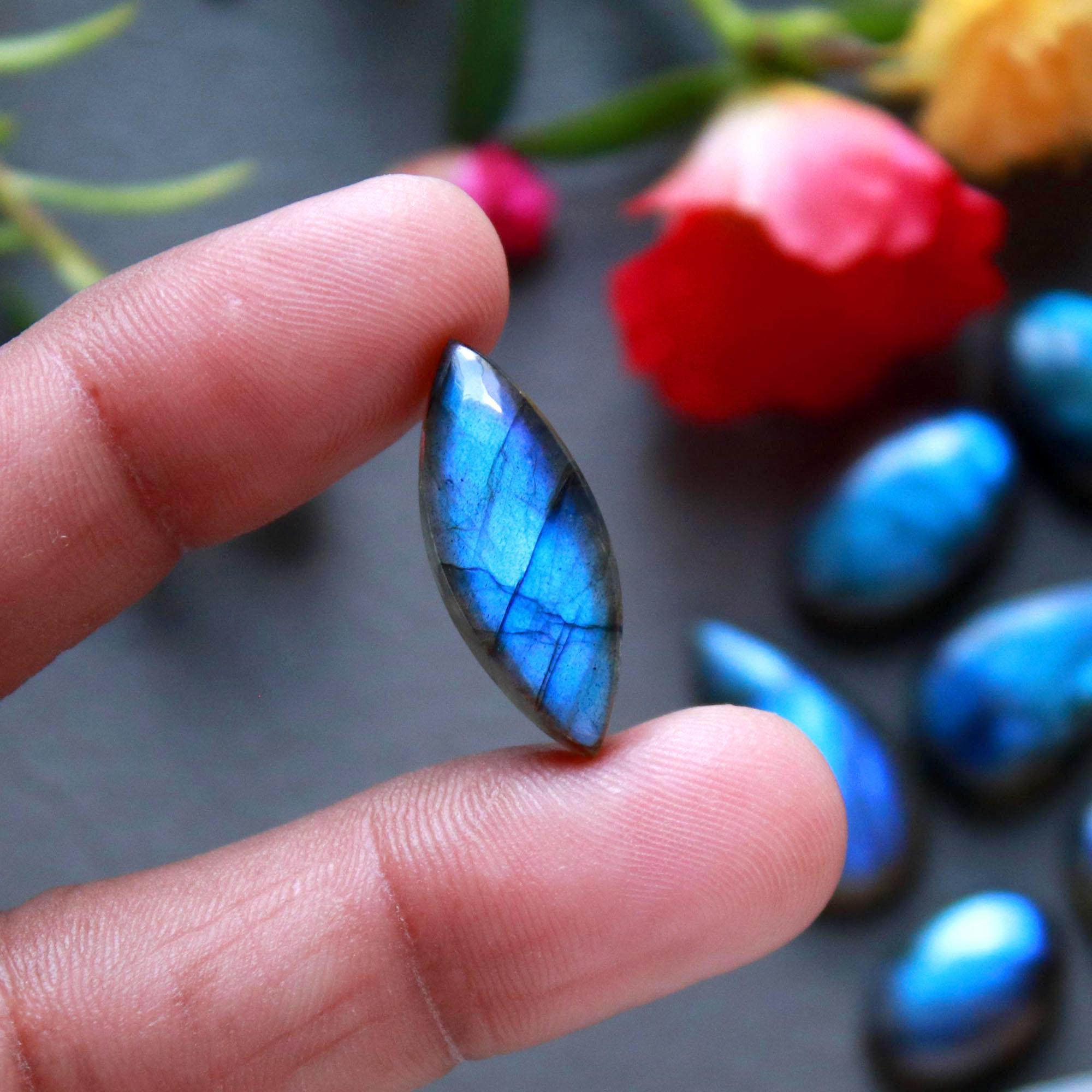 21Pcs 157Ct Natural Labradorite Cabochon Loose Gemstone Lot Jewelry Making Semi-Precious Gemstone 29x8 11x9mm 16473