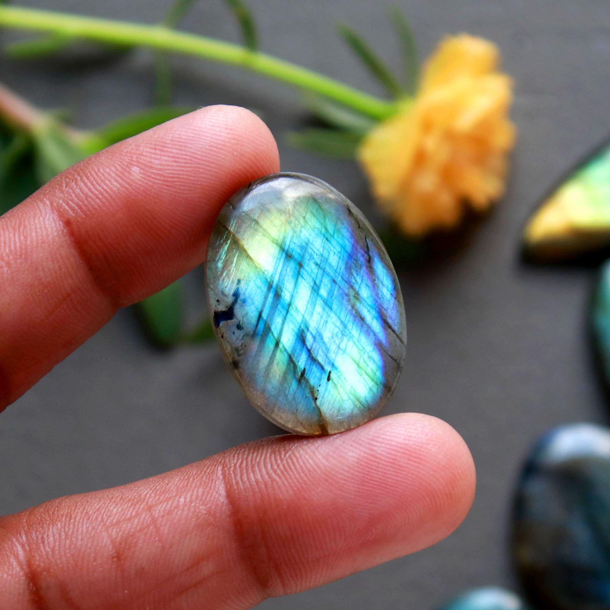 11Pcs 245Ct Natural Labradorite Cabochon Loose Gemstone Lot Jewelry Making Semi-Precious Gemstone 40x15 18x17mm 16489