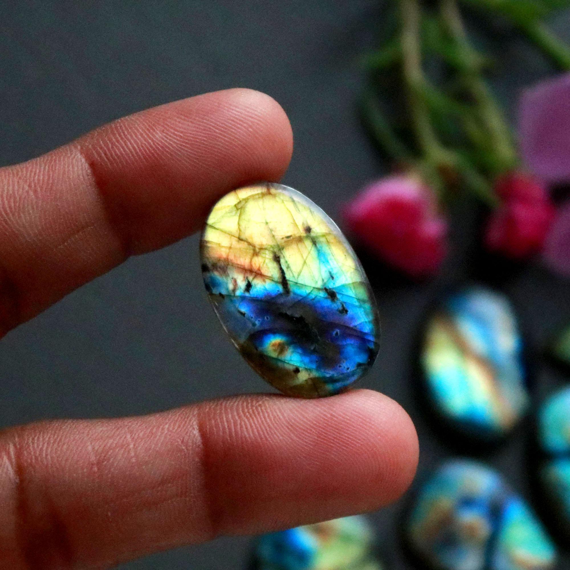 12Pcs 216Ct Natural Labradorite Cabochon Loose Gemstone Lot Jewelry Making Handmade Crystal Craft Supplies 35x19 19x19mm 16493
