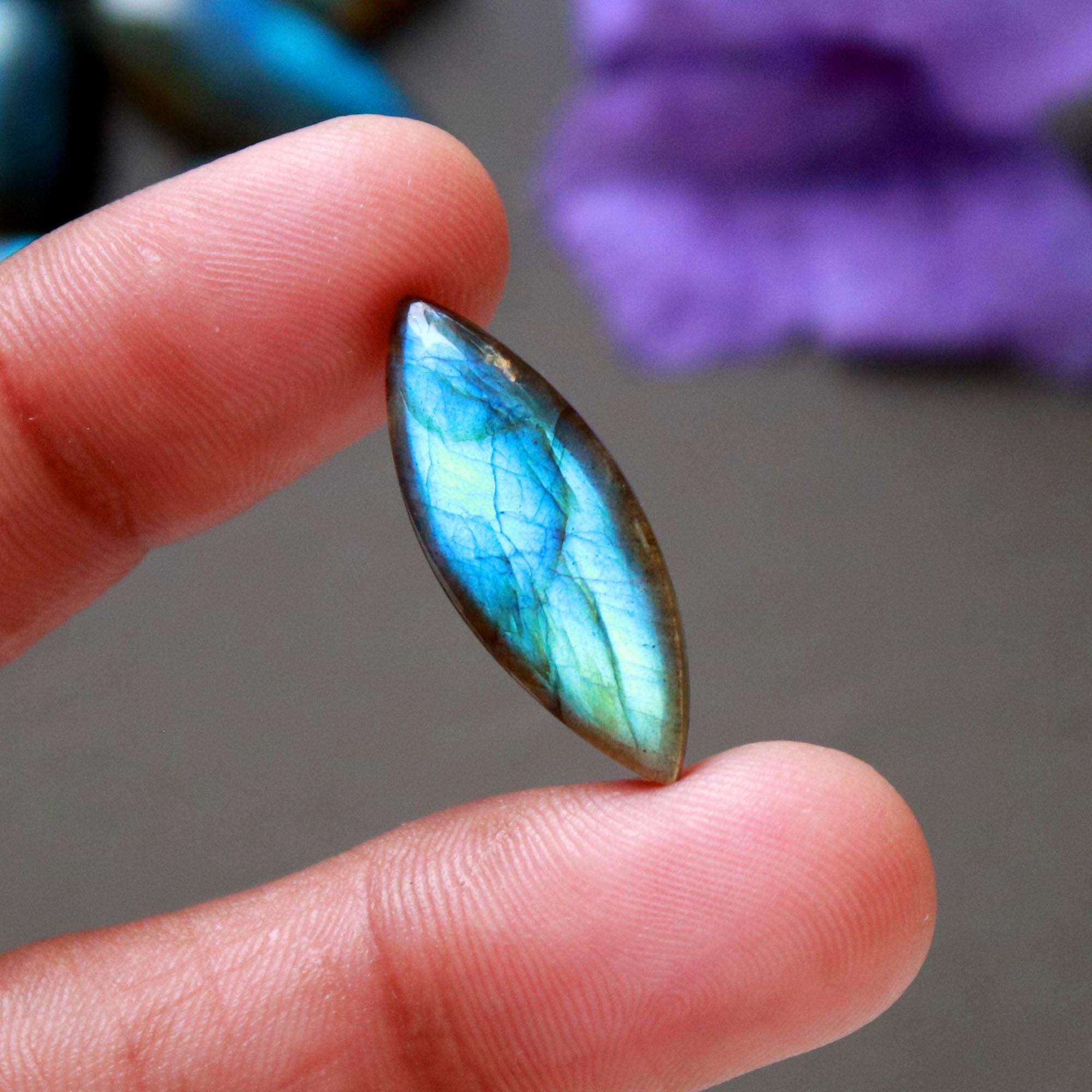 20Pcs 167Ct Natural Labradorite Cabochon Loose Gemstone Lot Jewelry Making Handmade Crystal Craft Supplies 26x10 8x8mm 16494