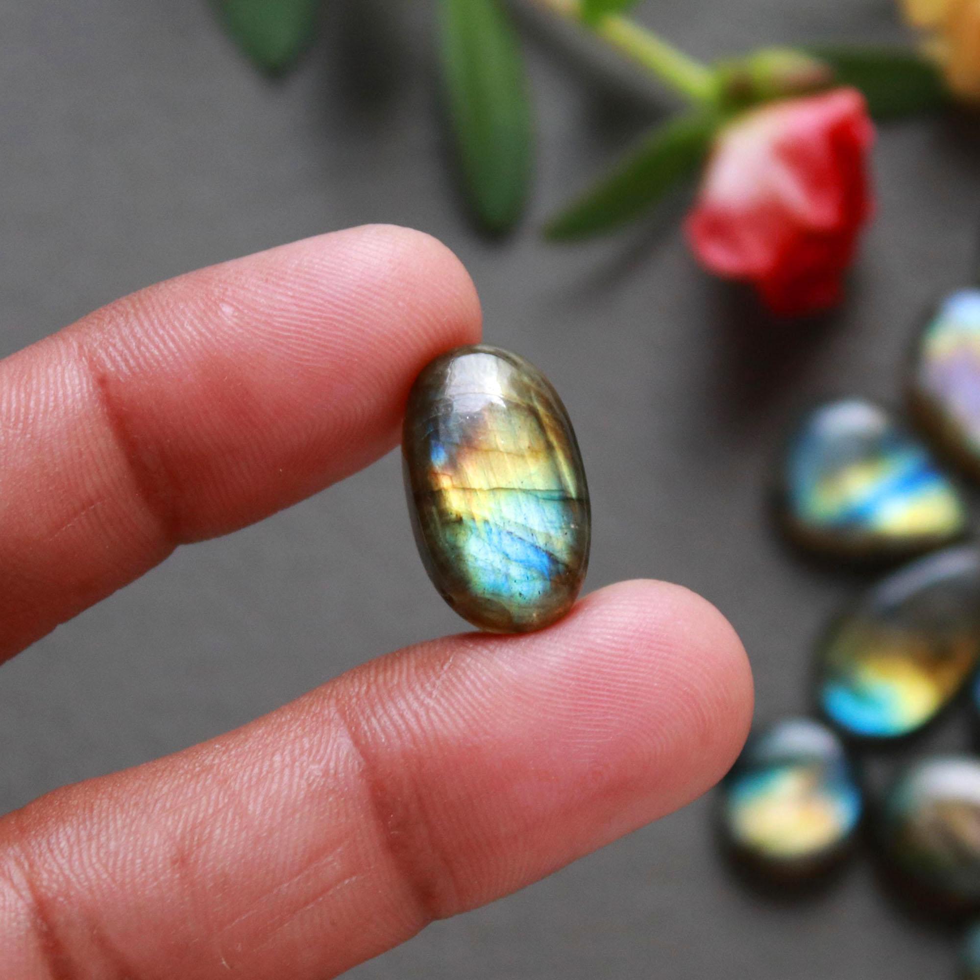 30Pcs 217Ct Natural Labradorite Cabochon Loose Gemstone Lot Jewelry Making Handmade Crystal Craft Supplies 29x10 9x9mm 16495