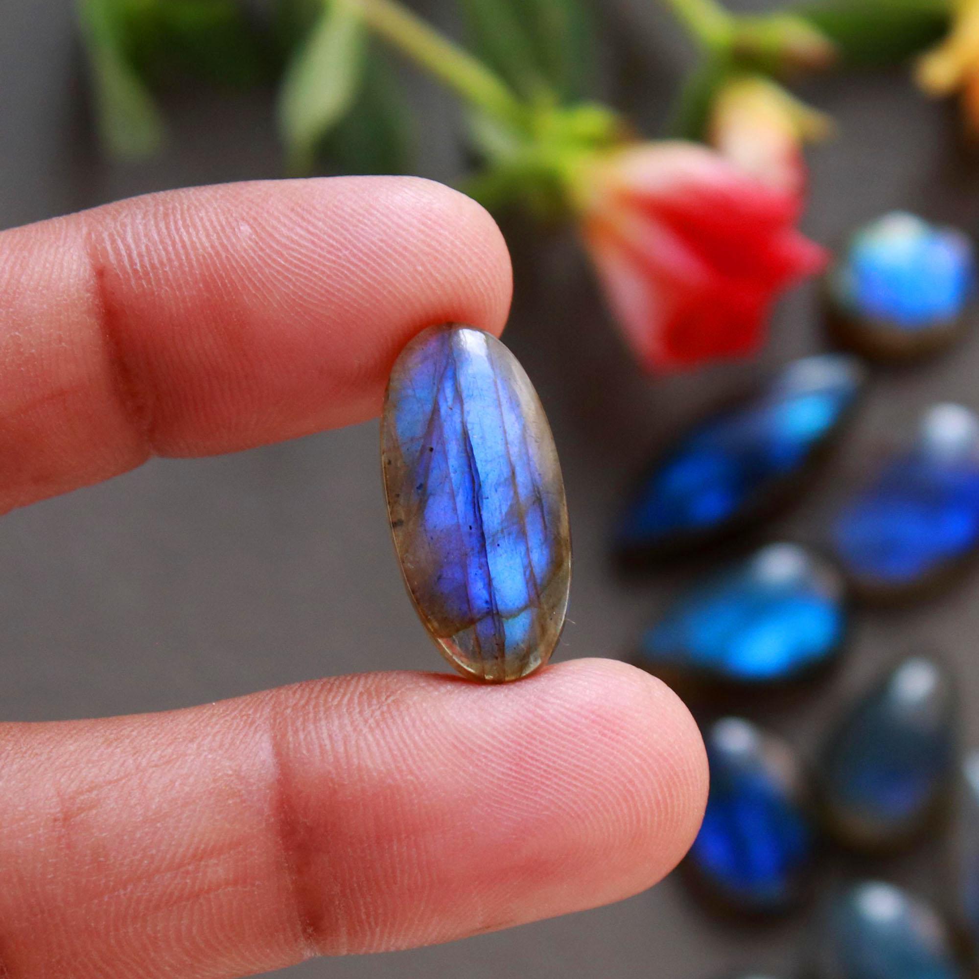 28Pcs 214Ct Natural Labradorite Cabochon Loose Gemstone Lot Jewelry Making Handmade Crystal Craft Supplies 25x9 10x10mm 16497