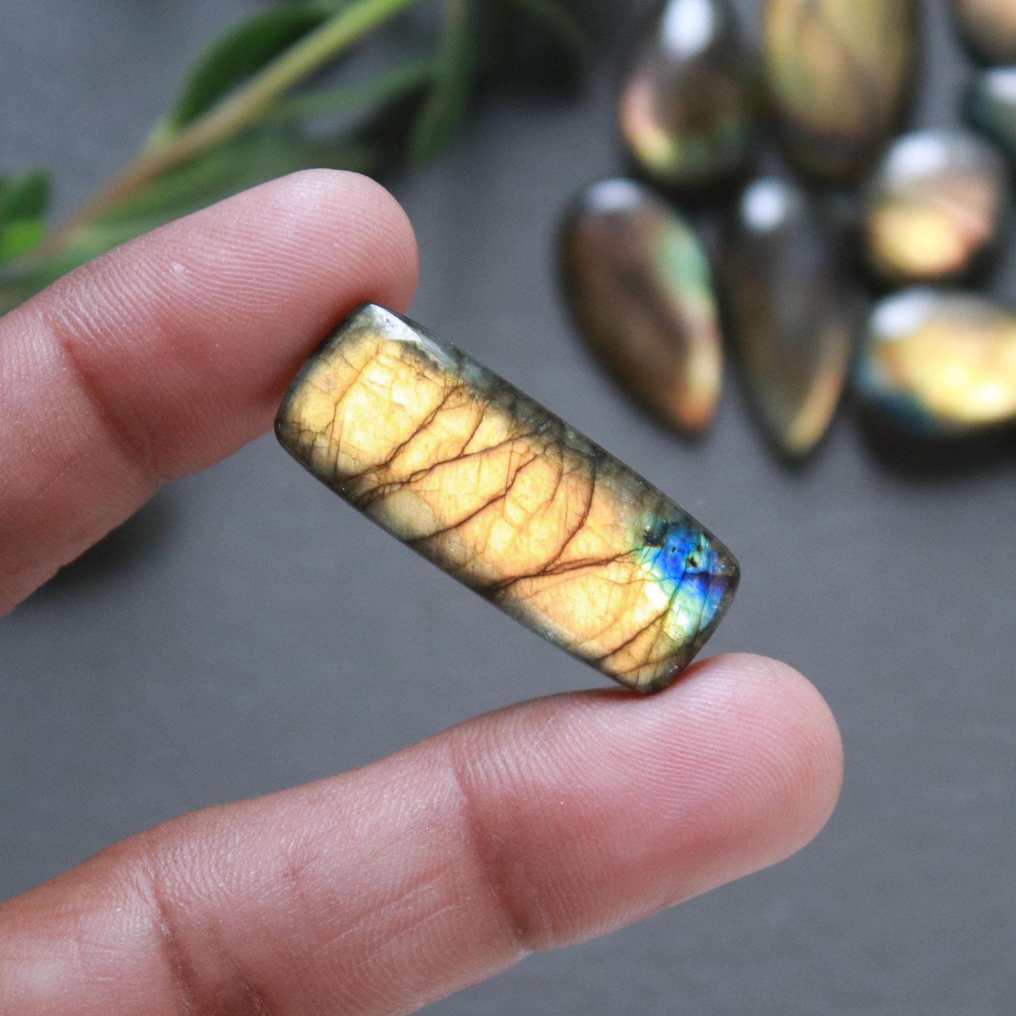 21Pcs 251Ct Natural Labradorite Cabochon Loose Gemstone Lot Jewelry Making Handmade Crystal Craft Supplies 30x10 13x10mm 16501