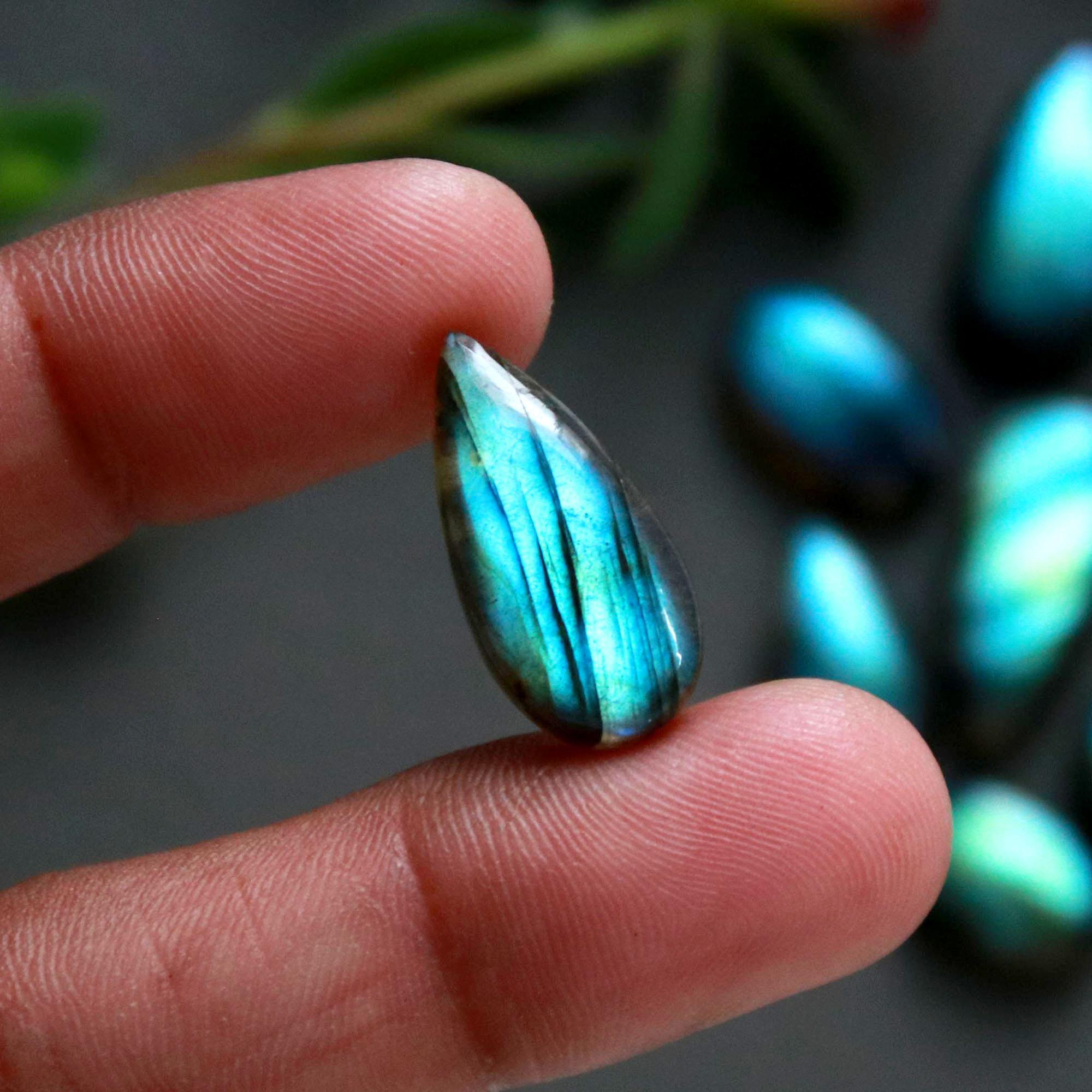 16Pcs 132Ct Natural Labradorite Cabochon Loose Gemstone Lot Jewelry Making Handmade Crystal Craft Supplies 24x10 11x10mm 16502