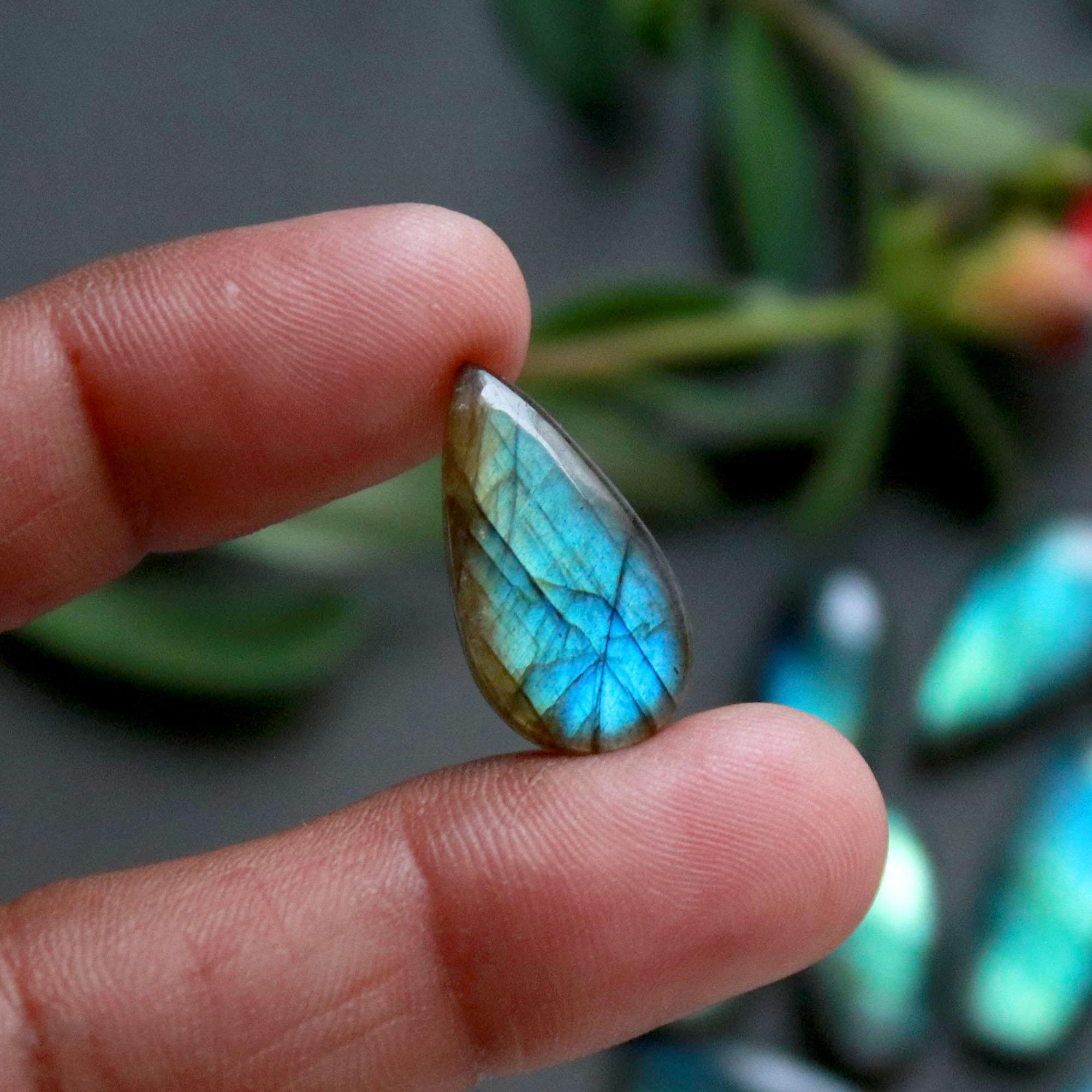 24Pcs 180Ct Natural Labradorite Cabochon Loose Gemstone Lot Jewelry Making Handmade Crystal Craft Supplies 24x10 14x8mm 16503