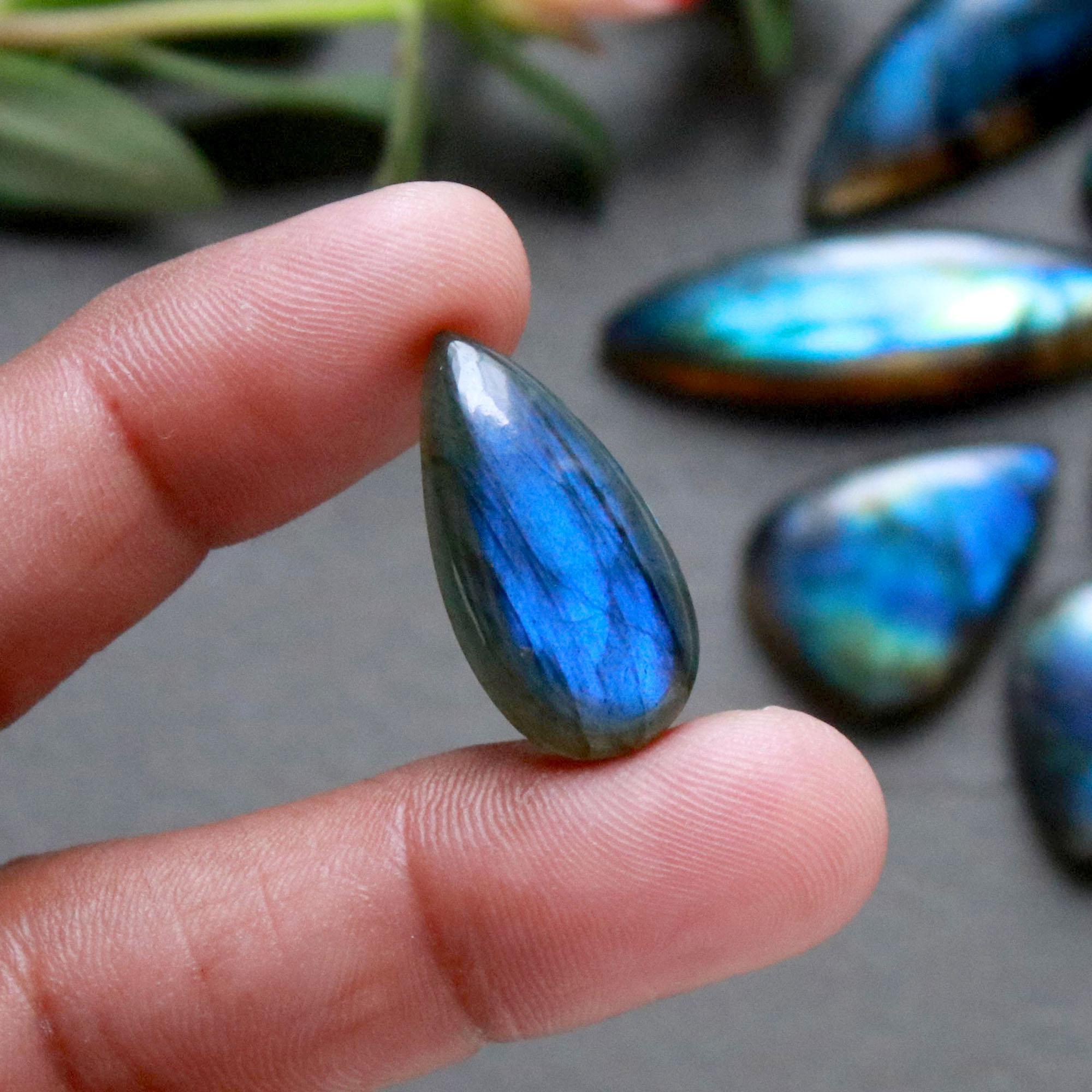 20Pcs 240Ct Natural Labradorite Cabochon Loose Gemstone Lot Jewelry Making Handmade Crystal Craft Supplies 35x10 13x13mm 16505