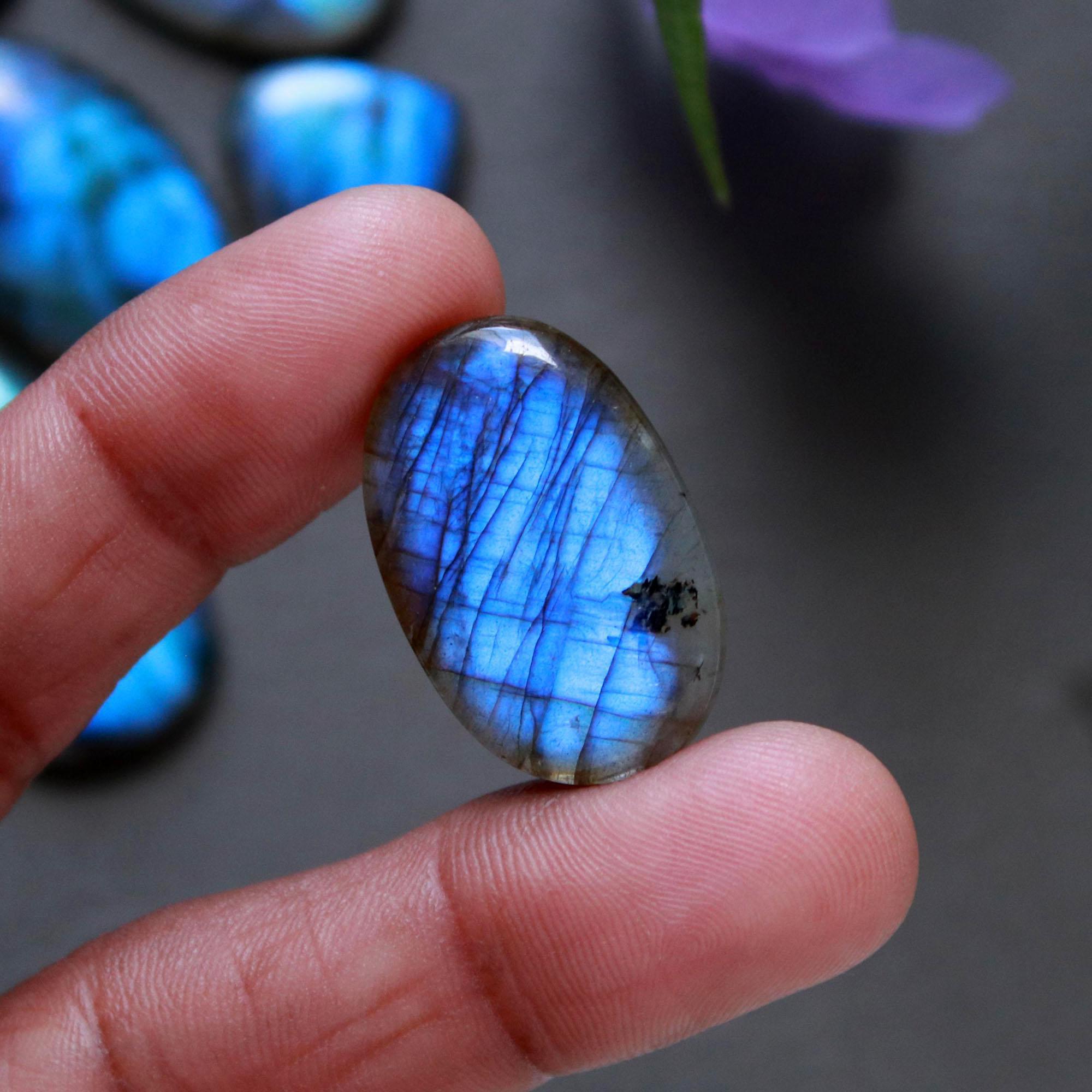 12Pcs 226Ct Natural Labradorite Cabochon Loose Gemstone Lot Jewelry Making Handmade Crystal Craft Supplies 32x15 14x14mm 16512