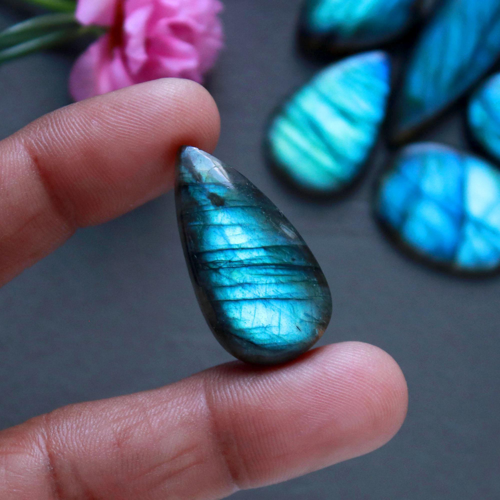 11Pcs 181Ct Natural Labradorite Cabochon Loose Gemstone Lot Jewelry Making Handmade Crystal Craft Supplies 49x11 15x15mm 16513
