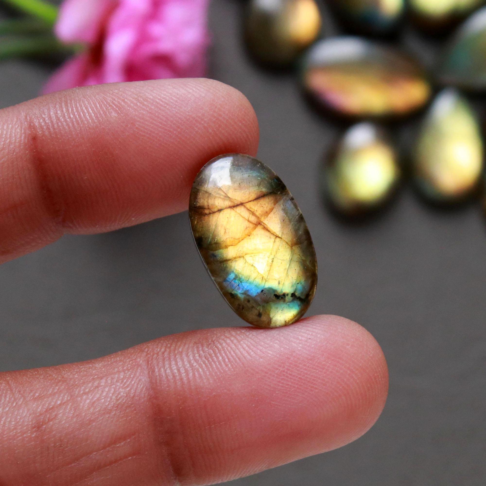 27Pcs 205Ct Natural Labradorite Cabochon Loose Gemstone Lot Jewelry Making Handmade Crystal Craft Supplies 34x7 8x8mm 16516