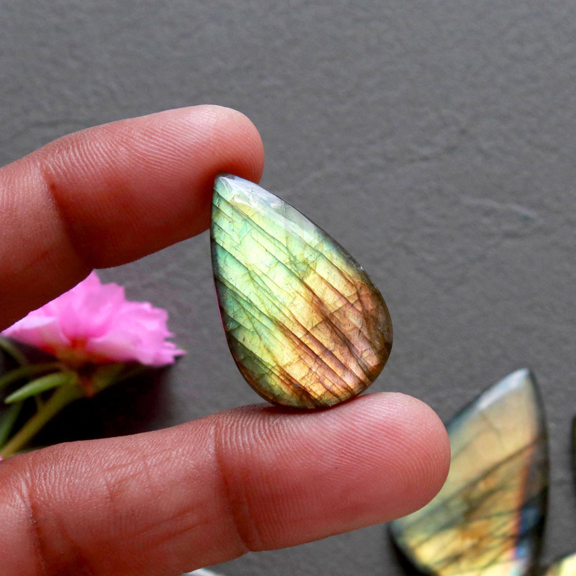 10Pcs 221Ct Natural Labradorite Cabochon Loose Gemstone Lot Mixed Shapes Sizes Healing Crystal For Jewelry Making 34x15 20x18mm 16519