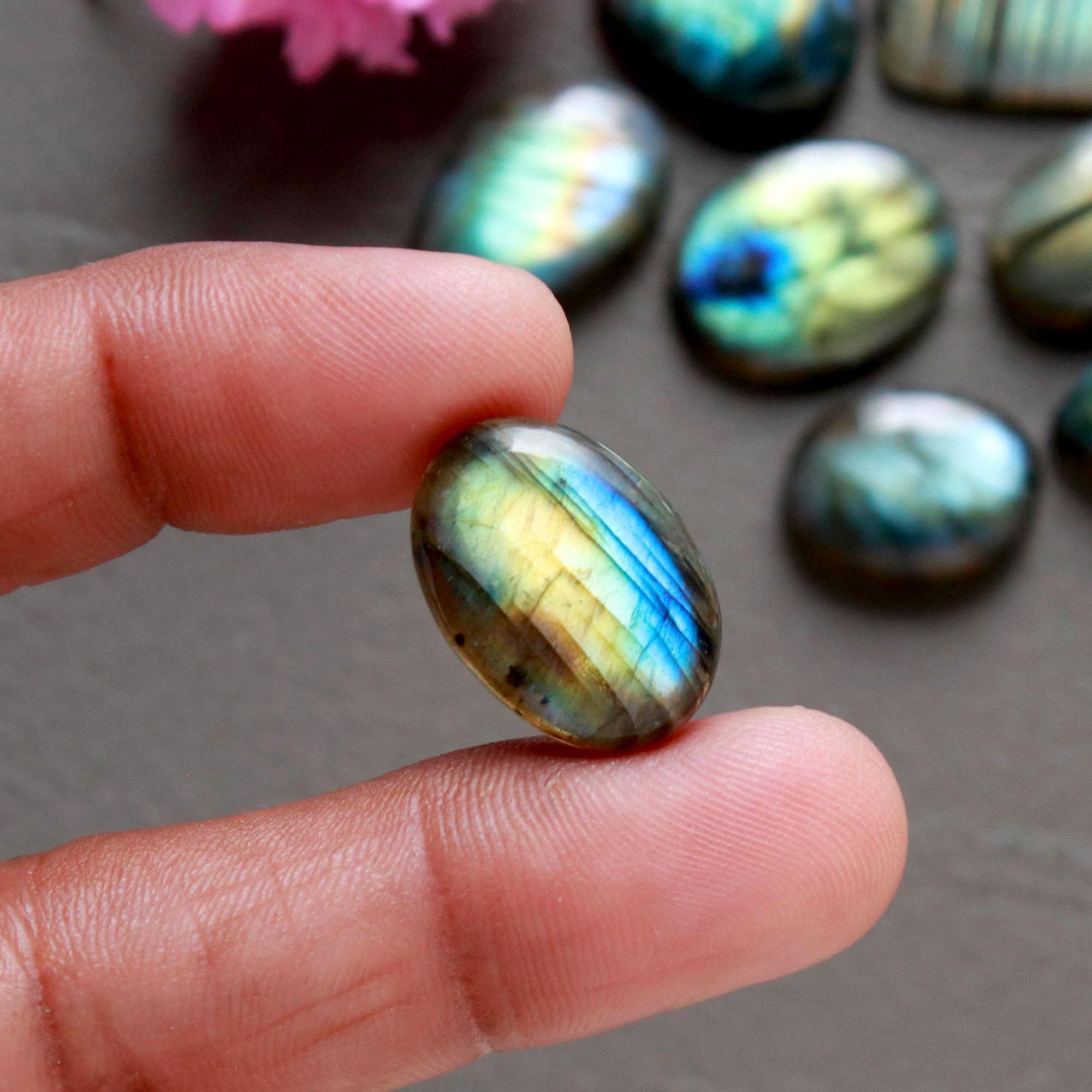 16Pcs 164Ct Natural Labradorite Cabochon Loose Gemstone Lot Mixed Shapes Sizes Healing Crystal For Jewelry Making 30x14 12x12mm 16522