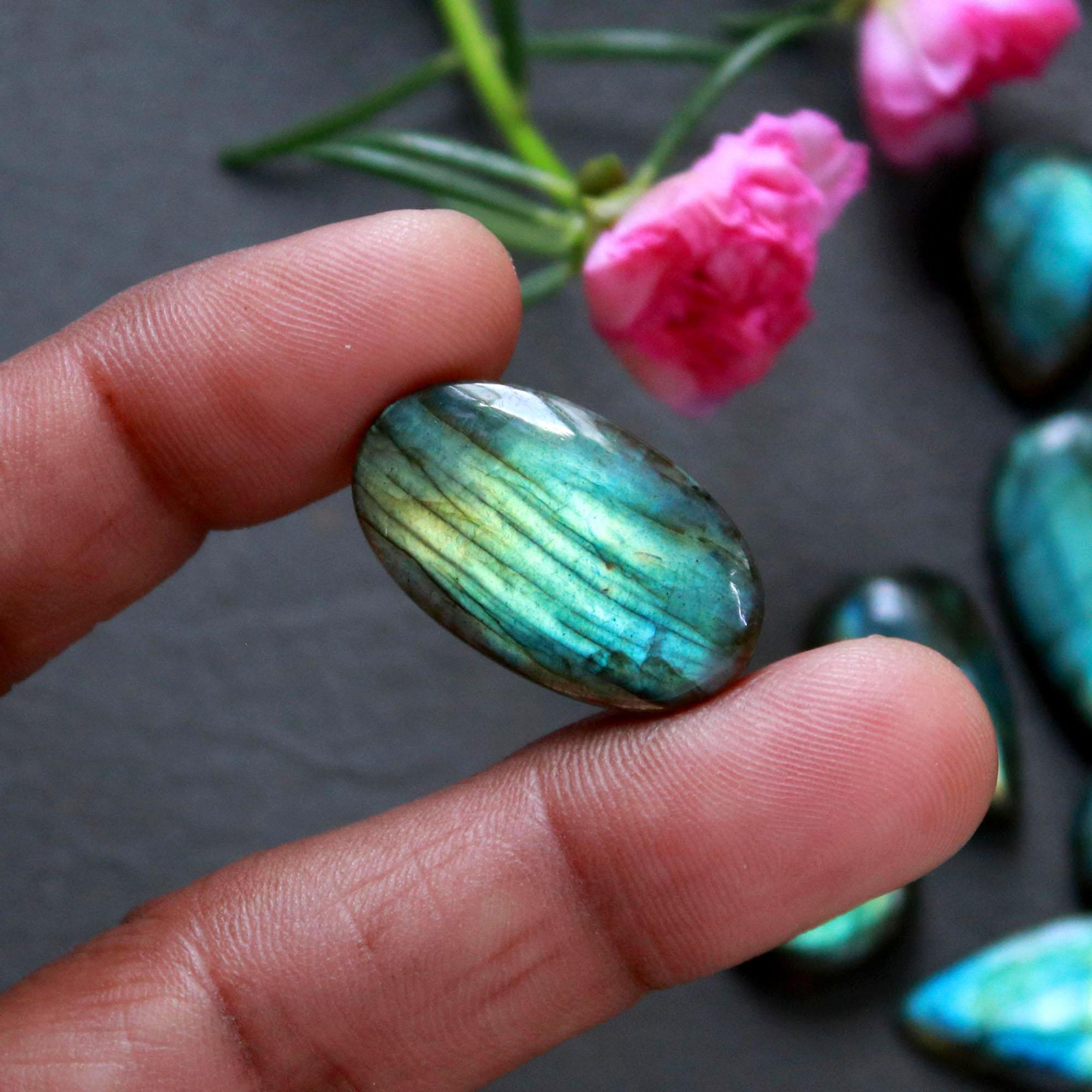 18Pcs 203Ct Natural Labradorite Cabochon Loose Gemstone Lot Mixed Shapes Sizes Healing Crystal For Jewelry Making 30x11 10x10mm 16526