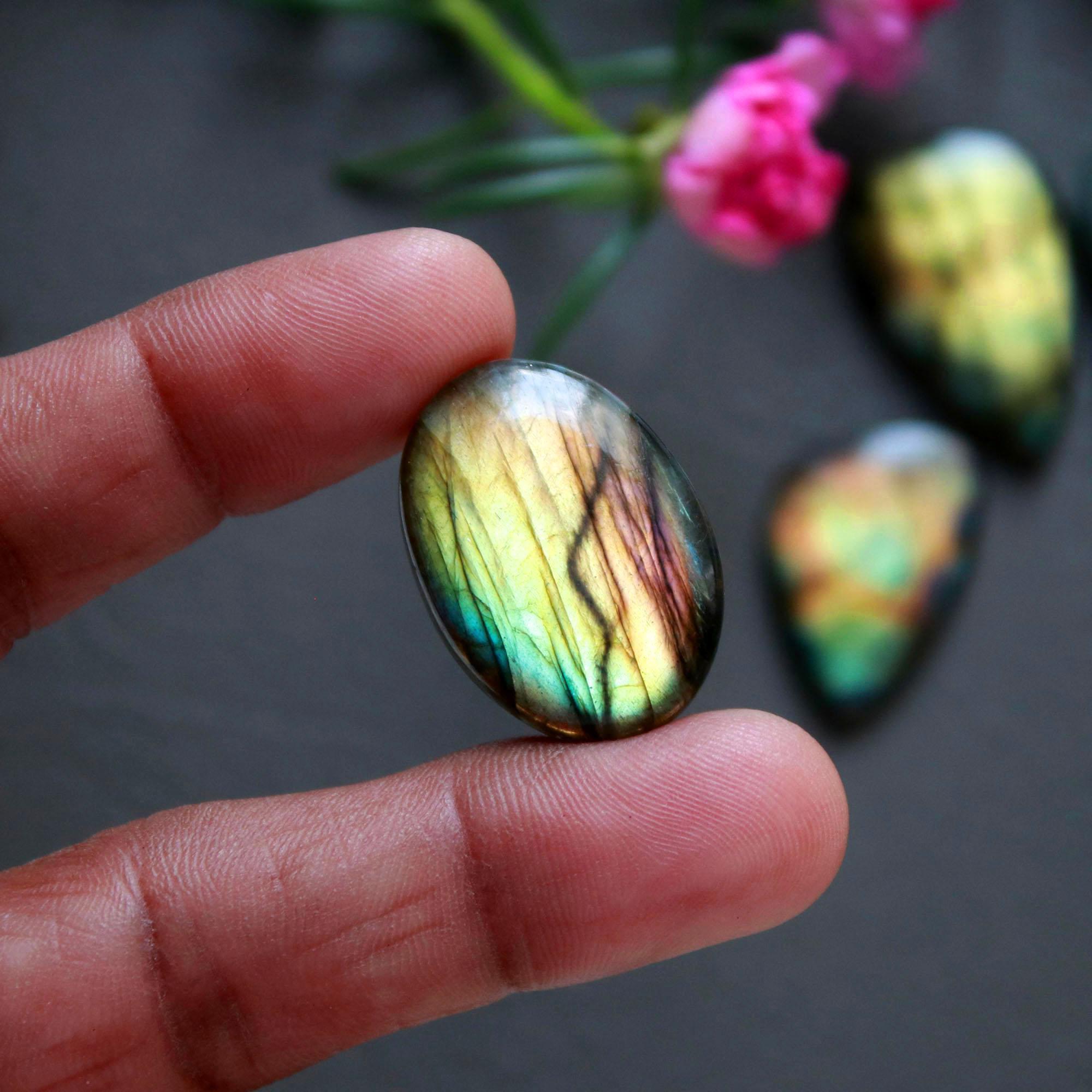 12Pcs 232Ct Natural Labradorite Cabochon Loose Gemstone Lot Mixed Shapes Sizes Healing Crystal For Jewelry Making 35x15 15x15mm 16528