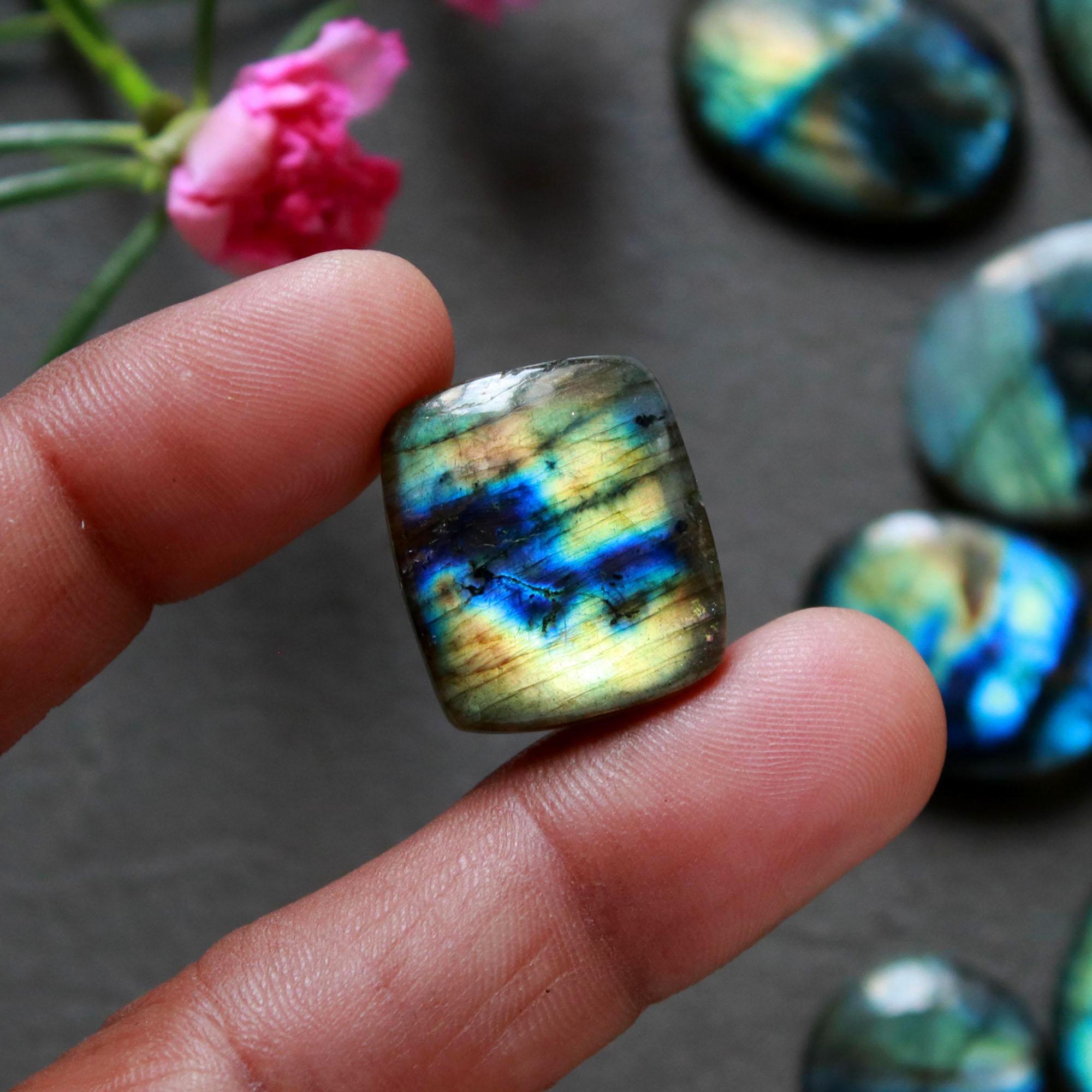 11Pcs 221Ct Natural Labradorite Cabochon Loose Gemstone Lot Mixed Shapes Sizes Healing Crystal For Jewelry Making 30x15 15x15mm 16529