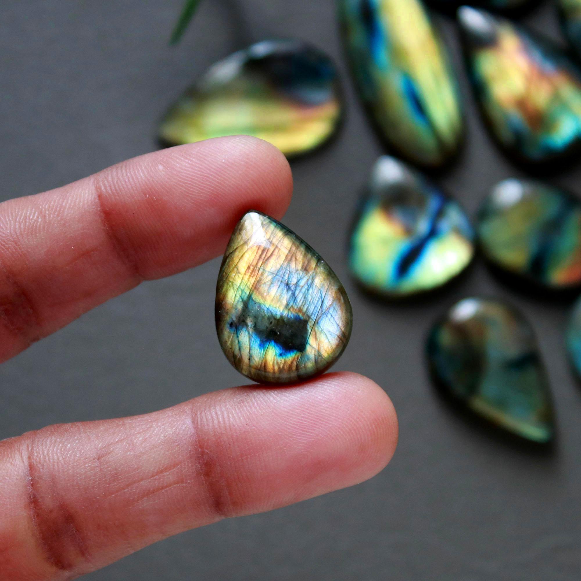 12Pcs 226Ct Natural Labradorite Cabochon Loose Gemstone Lot Mixed Shapes Sizes Healing Crystal For Jewelry Making 34x14 20x19mm 16531