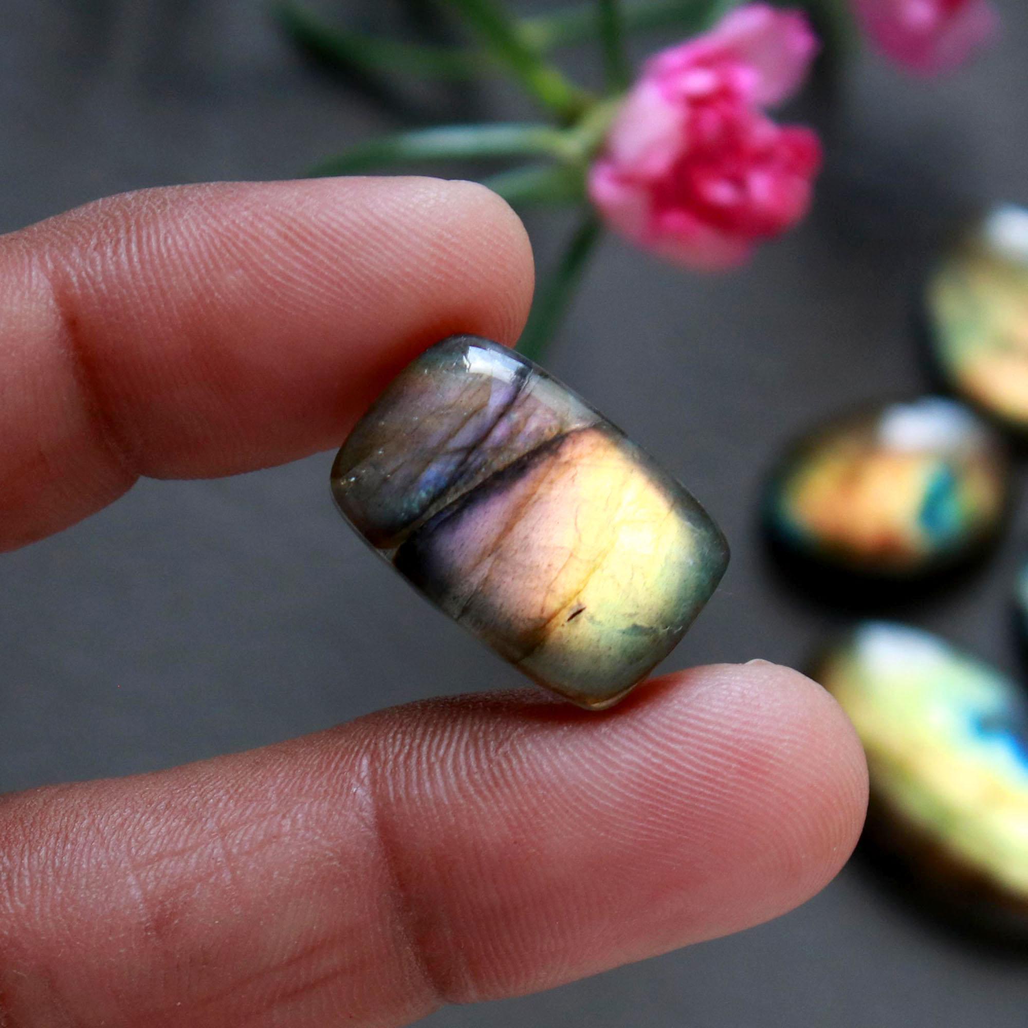 16Pcs 184Ct Natural Labradorite Cabochon Loose Gemstone Lot Mixed Shapes Sizes Healing Crystal For Jewelry Making 36x8 12x11mm 16532