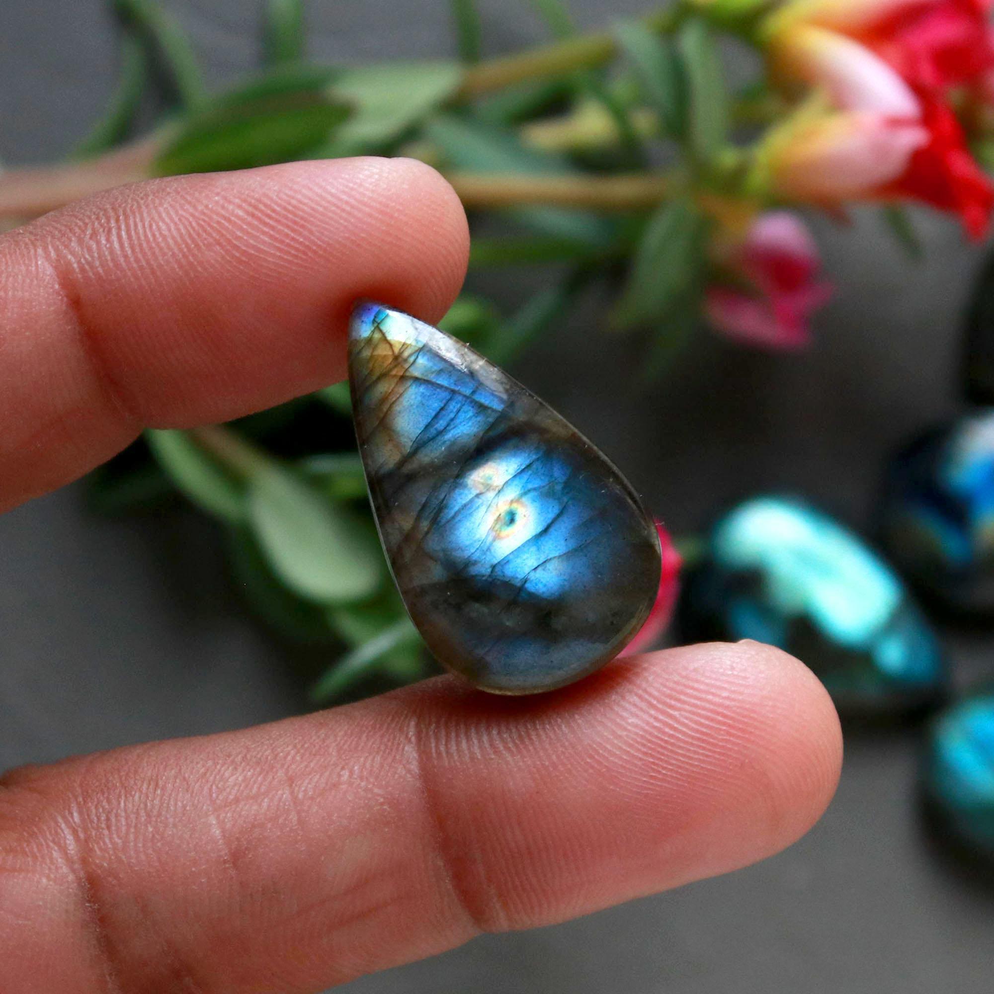 22Pcs 257Ct Natural Labradorite Cabochon Loose Gemstone Lot Craft Supplies For Silver Jewelry Making For Women 25x14 11x11mm 16543