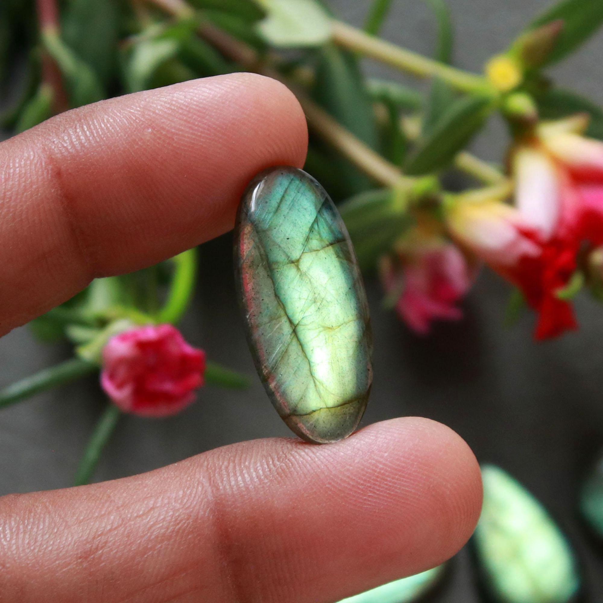 22Pcs 184Ct Natural Labradorite Cabochon Loose Gemstone Lot Craft Supplies For Silver Jewelry Making For Women 24x10 10x10mm 16545