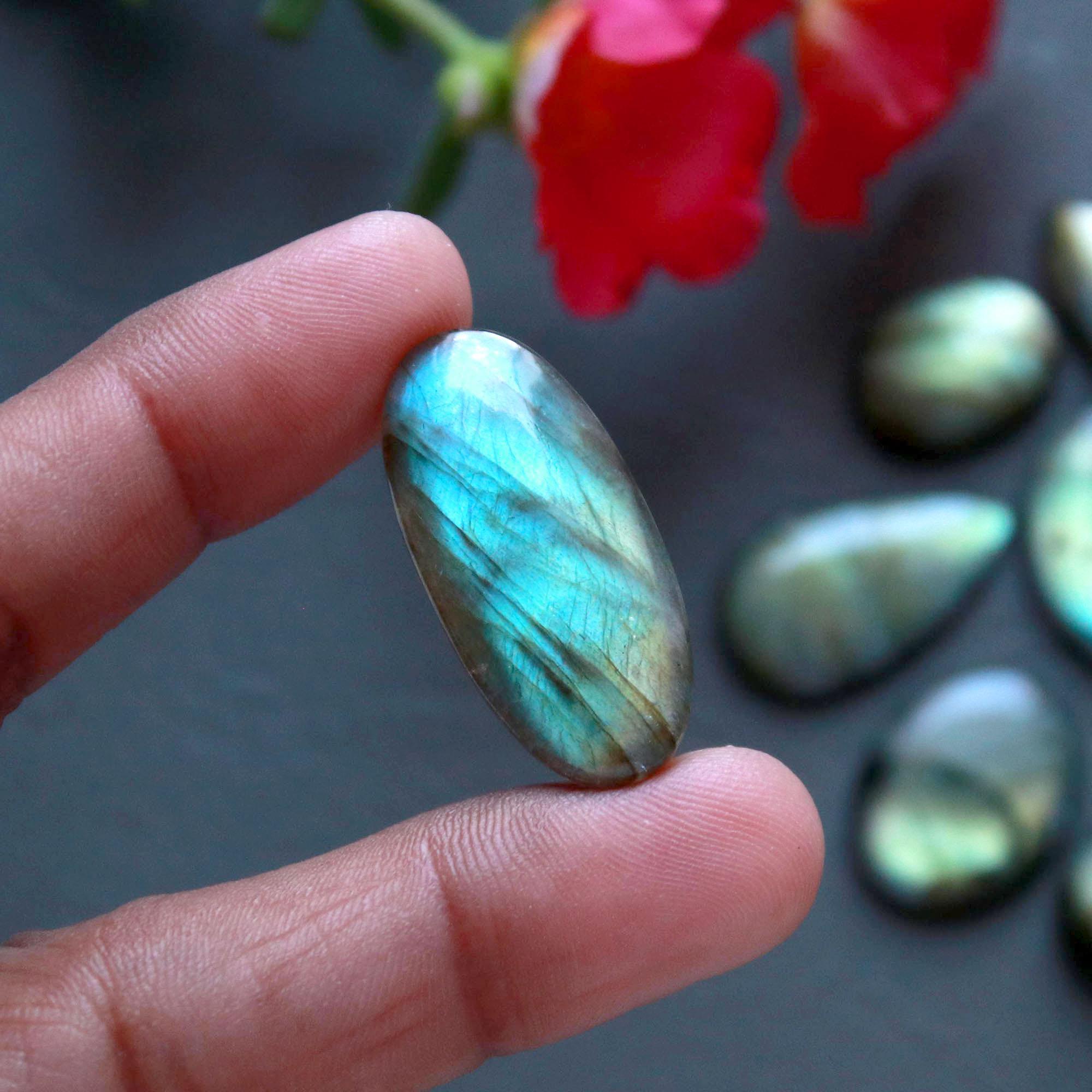 21Pcs 213Ct Natural Labradorite Cabochon Loose Gemstone Lot Craft Supplies For Silver Jewelry Making For Women 30x14 11x11mm 16550