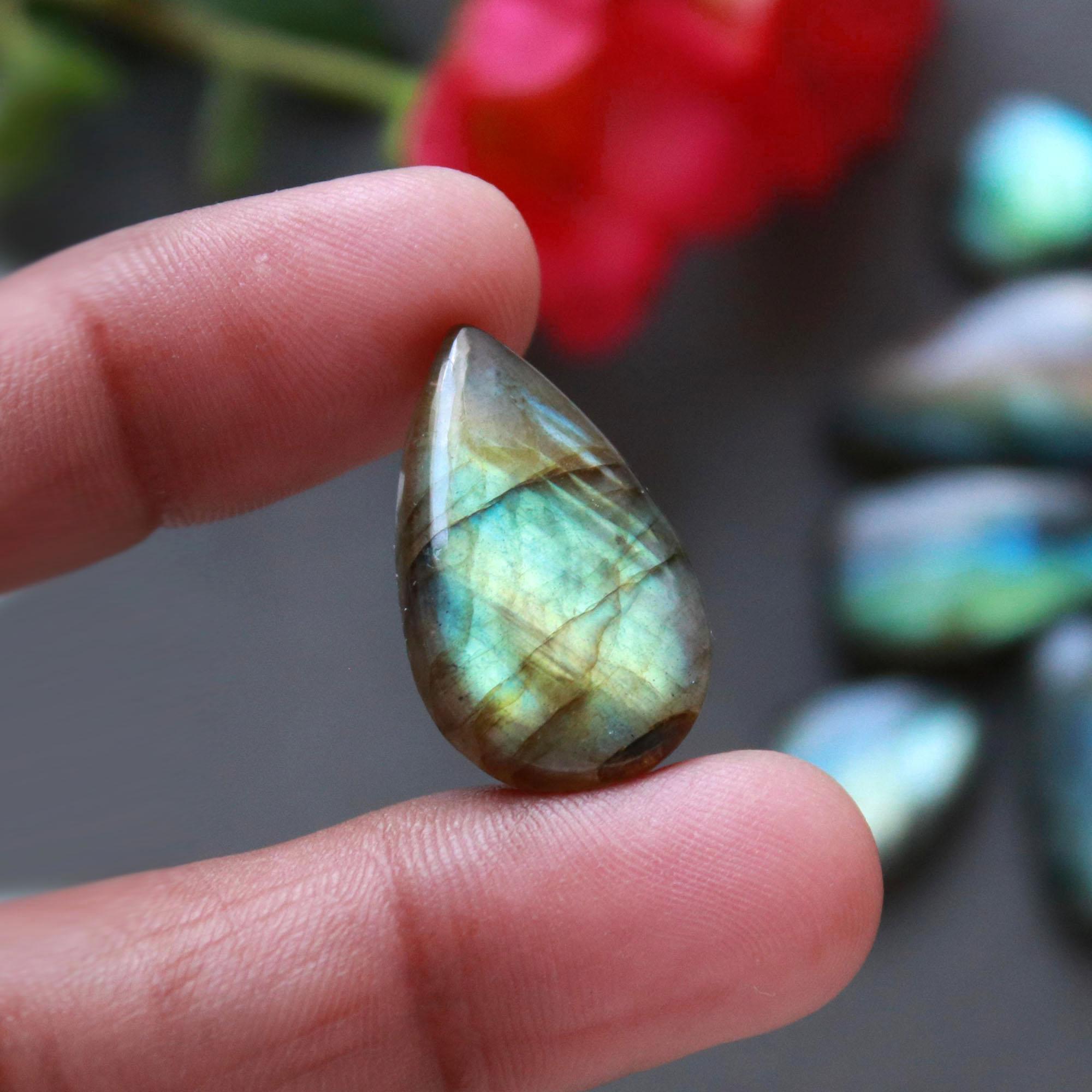 17Pcs 192Ct Natural Labradorite Cabochon Loose Gemstone Lot Craft Supplies For Silver Jewelry Making For Women 26x15 15x11mm 16553