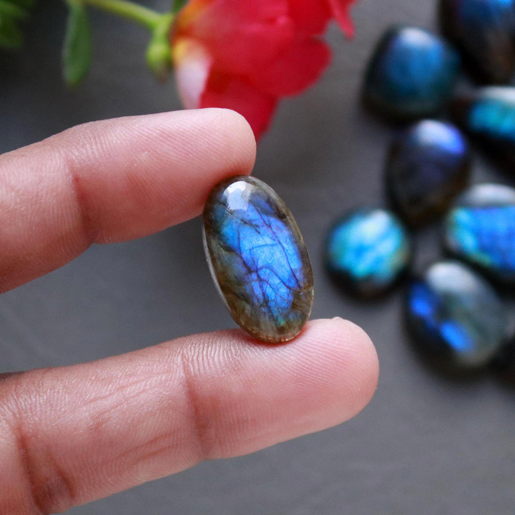 21Pcs 262Ct Natural Labradorite Cabochon Loose Gemstone Lot Craft Supplies For Silver Jewelry Making For Women 26x14 11x10mm 16556