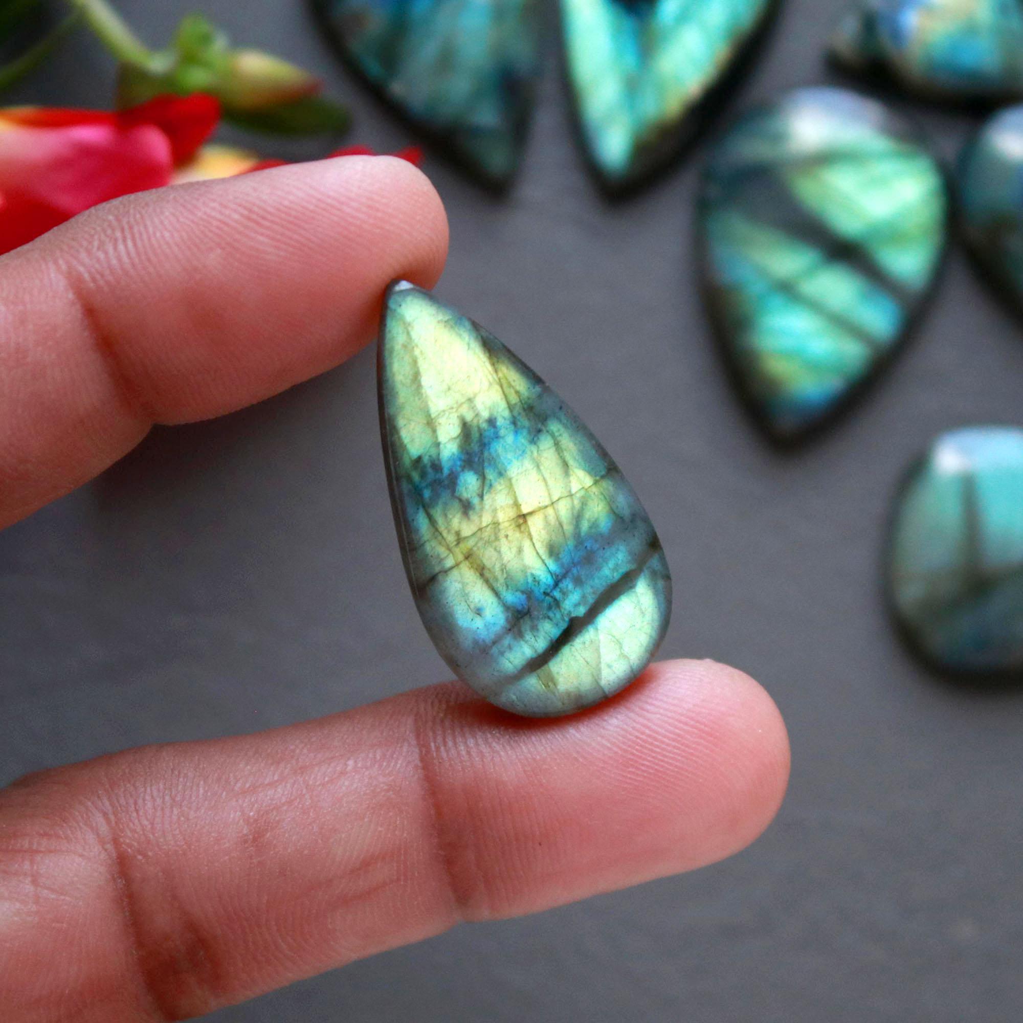 12Pcs 211Ct Natural Labradorite Cabochon Loose Gemstone Lot Craft Supplies For Silver Jewelry Making For Women 33x20 14x14mm 16560